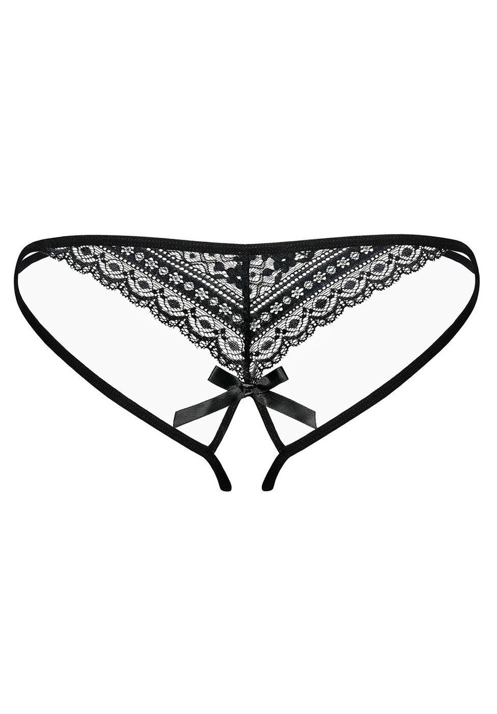 Obsessive Slip-Ouvert Ouvert-Slip mit Spitze - schwarz (1-St) offener Schritt – Bild 2 von 4