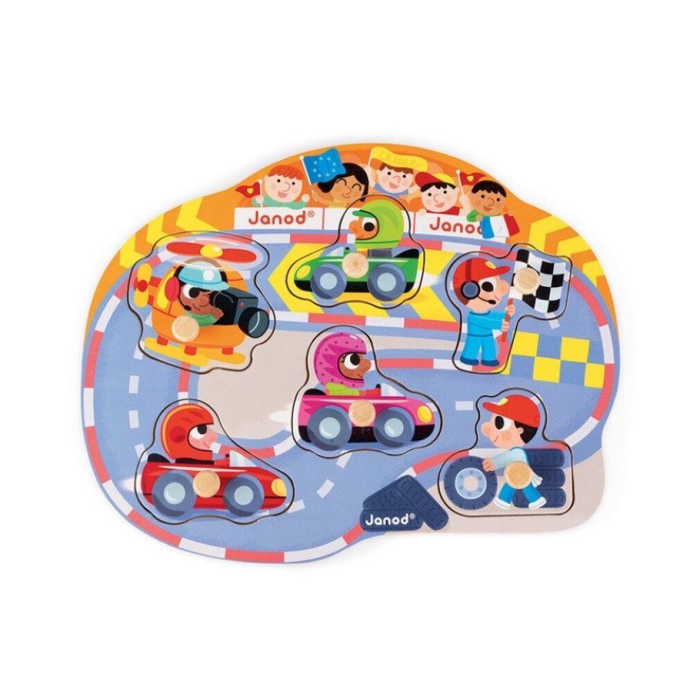 Janod Puzzle Wooden Puzzle Happy Race (7 pcs), Puzzleteile
