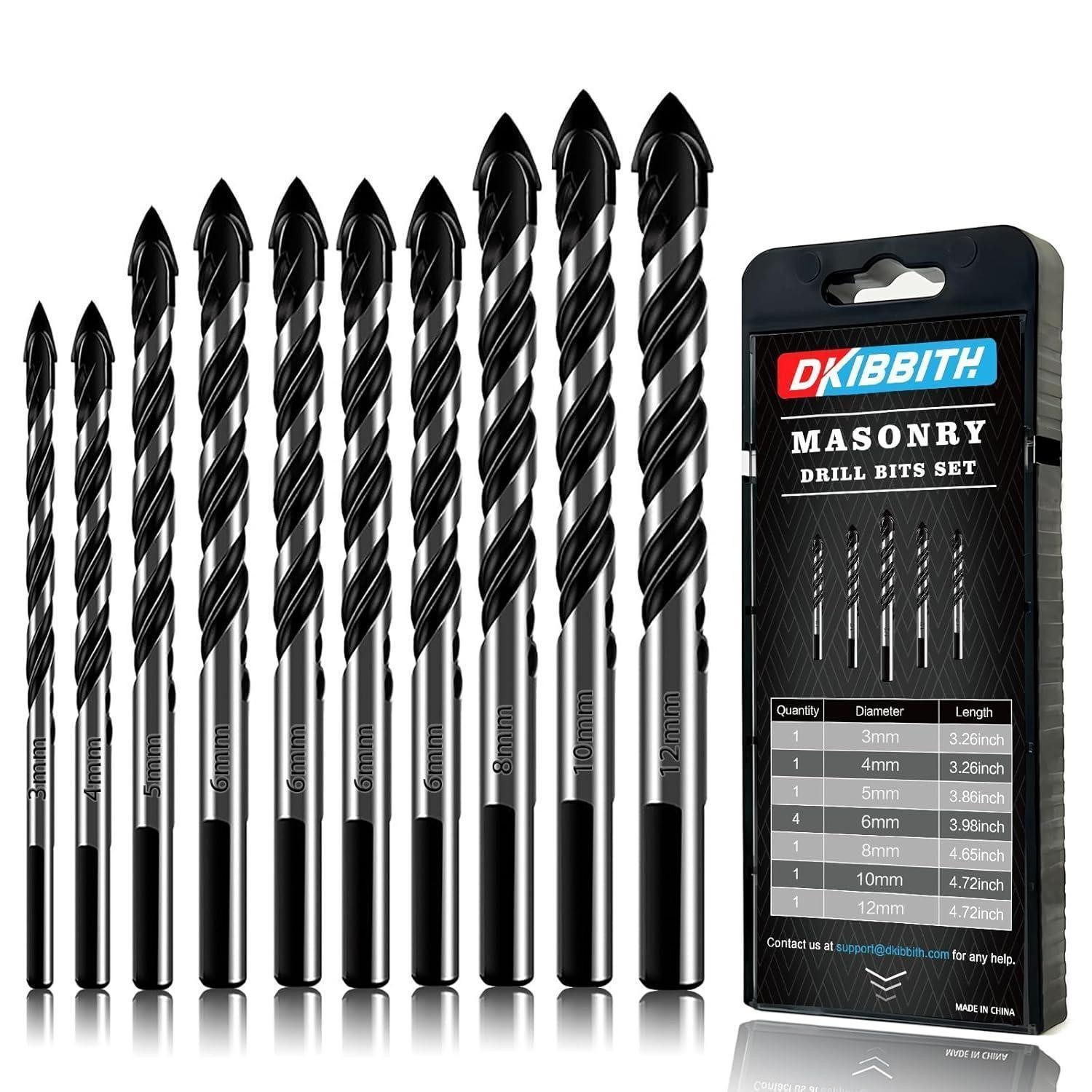 LuxusKollektion Steinbohrer Steinbohrer Set Fliesen Glas Keramik 10 Pcs Masonry Drill Bit Set