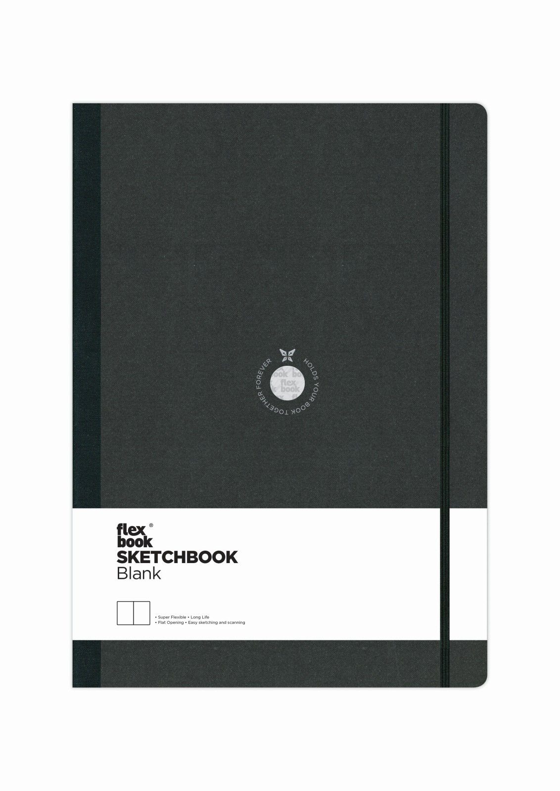 Flexbook Notizbuch Skizzenbuch Flex Global Sketchbook 96 Seiten Blanko 170g Munken Papier Schwarz / 22x31cm