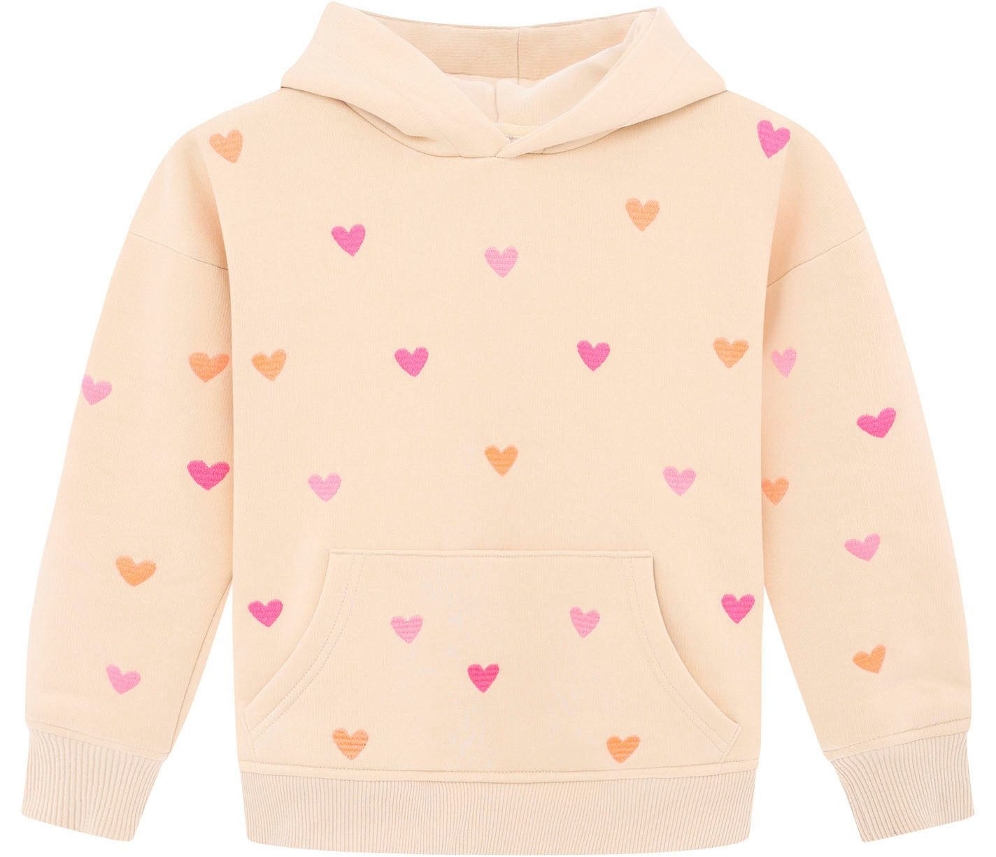 Zwillingsherz Hoodie "Hearts" Kids mit gestickten Herzen allover für Mädchen