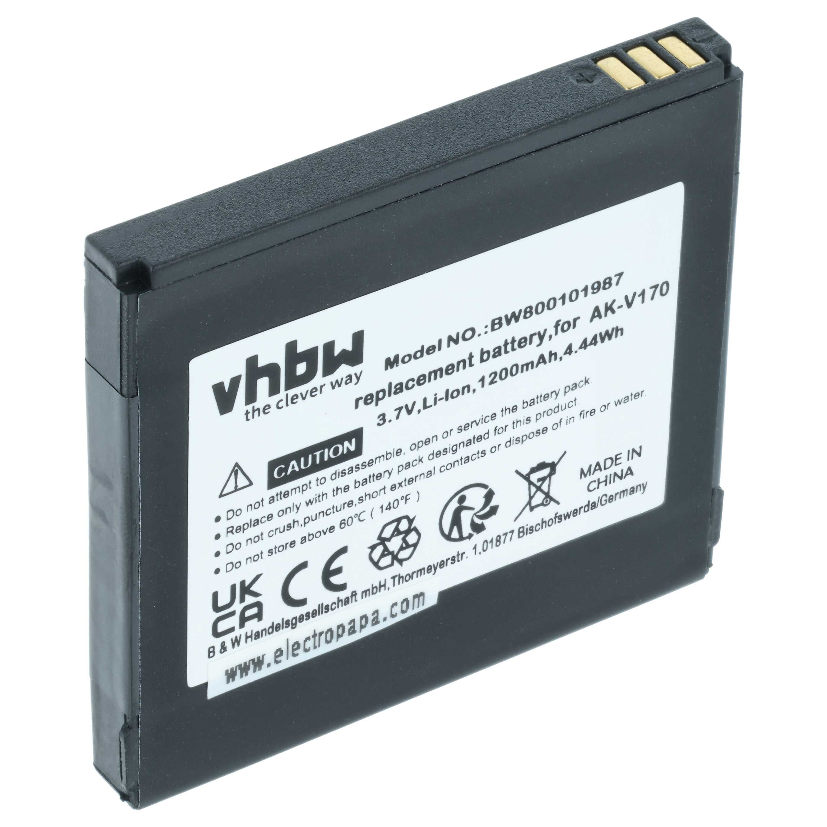 vhbw vhbw Akku kompatibel mit Emporia LIFE plus, Life Plus Seniorentelefon Handy-Akku Akku Li-Ion 1200 mAh (3,7 V, 1 St), Leistungsfähiger Austausch-Akku für Telefon, Smartphone
