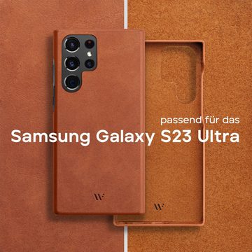 wiiuka Smartphone-Hülle skiin MORE Handyhülle für Samsung Galaxy S23 Ultra, Handgefertigt - Deutsches Leder, Premium Case