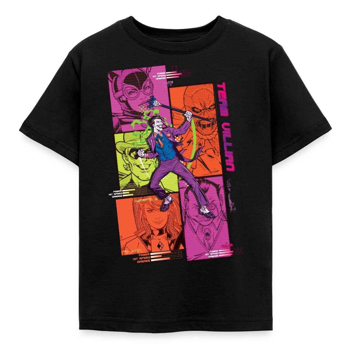 T-Shirt Batman Team Villain Mit Joker Und Comic-Panels Kinder T-Shirt