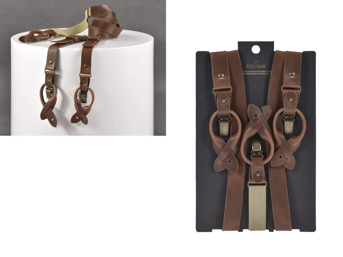 Sir Redman Hosenträger Leather Holländer Y-Form Leder, 25mm Trägerbreite, 1 günstig online kaufen