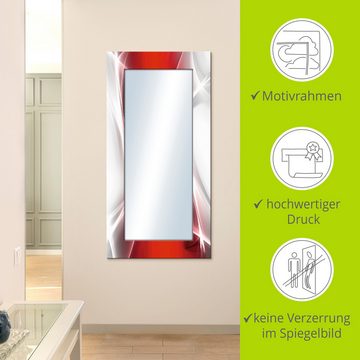 Artland Dekospiegel Kreatives Element Rot (1-St), Wandspiegel, gerahmter Ganzkörperspiegel mit Motivrahmen, Flurspiegel