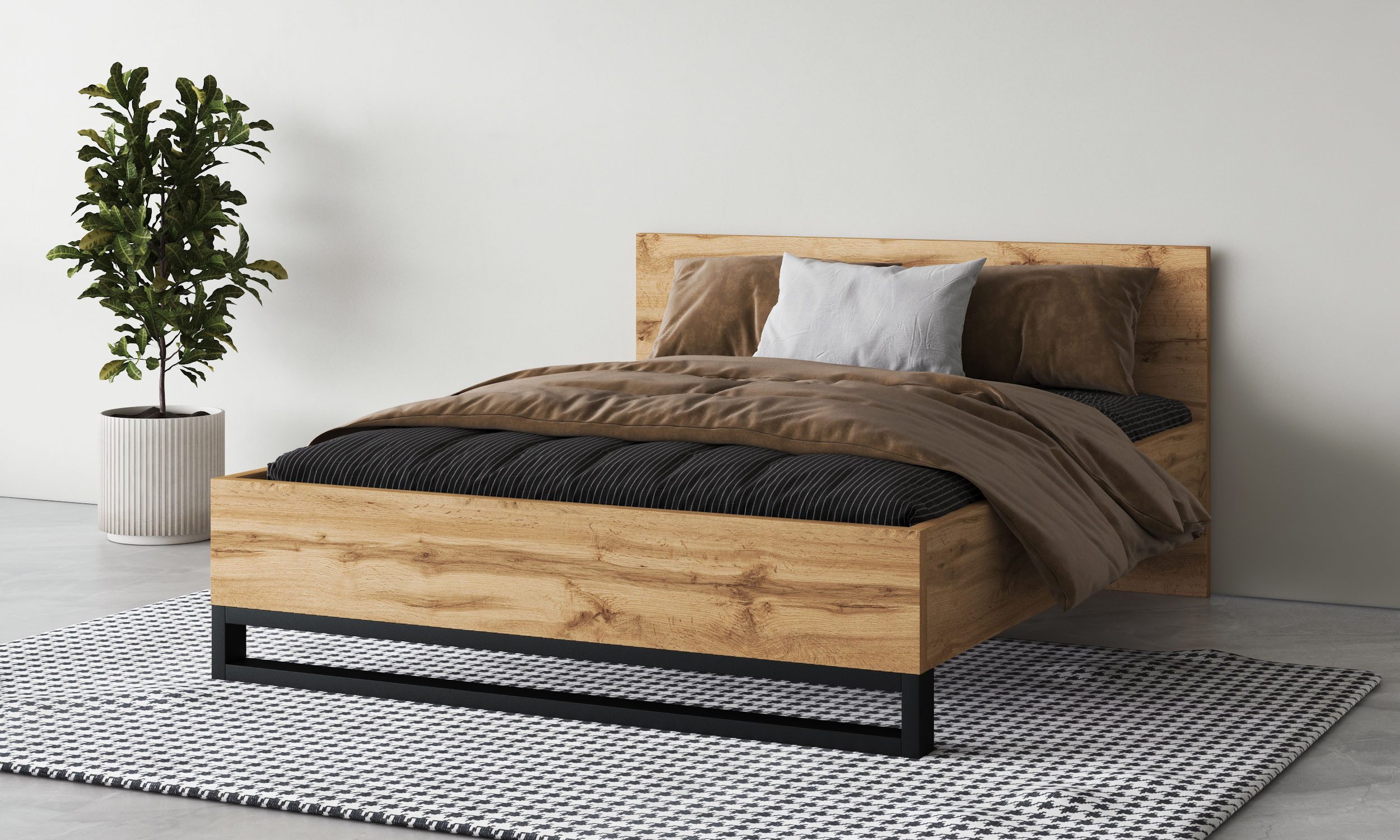 Home affaire Bettgestell Bronne, Made in Europe, mit Kufe in Metalloptik, FSC-zertifiziert, wahlweise in 3 Breiten