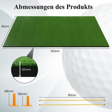 KOMFOTTEU Golf-Abschlagmatte Übungsmatte, 152x92 cm / 152x117 cm, für drinnen & draußen