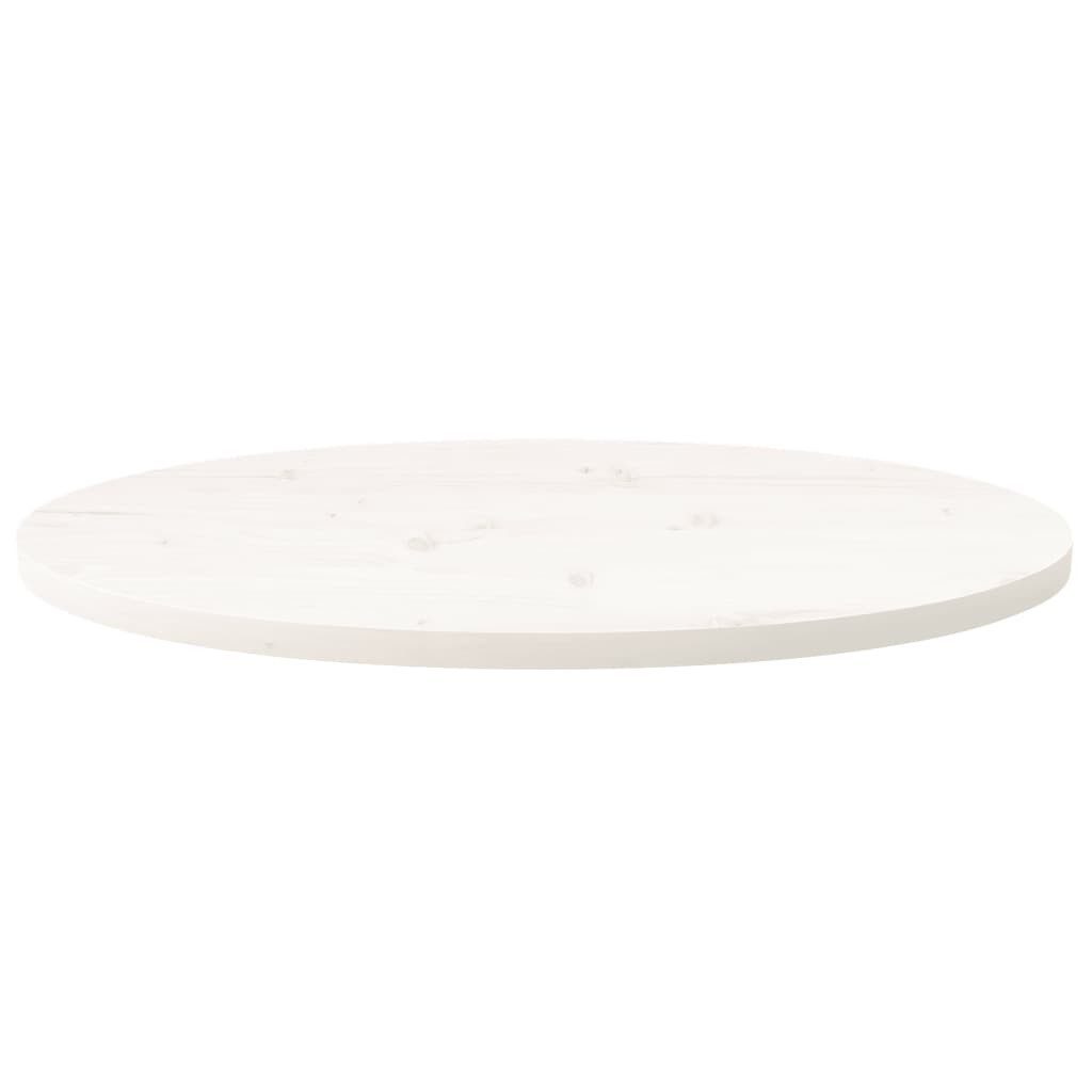vidaXL Tischplatte Tischplatte Weiß 80x40x2,5 cm Massivholz Kiefer Oval (1 St)