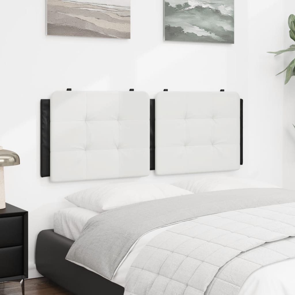 vidaXL Kopfteil, Bett Kopfteil-Kissen Weiß und Schwarz 140 cm Kunstleder