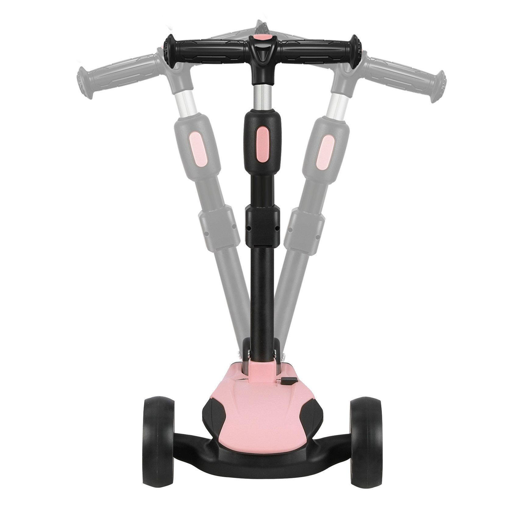 OUNUO Dreiradscooter Kinderroller mit Klappsitz, höhenverstellbar, mit LED, für 2 Jahre ab