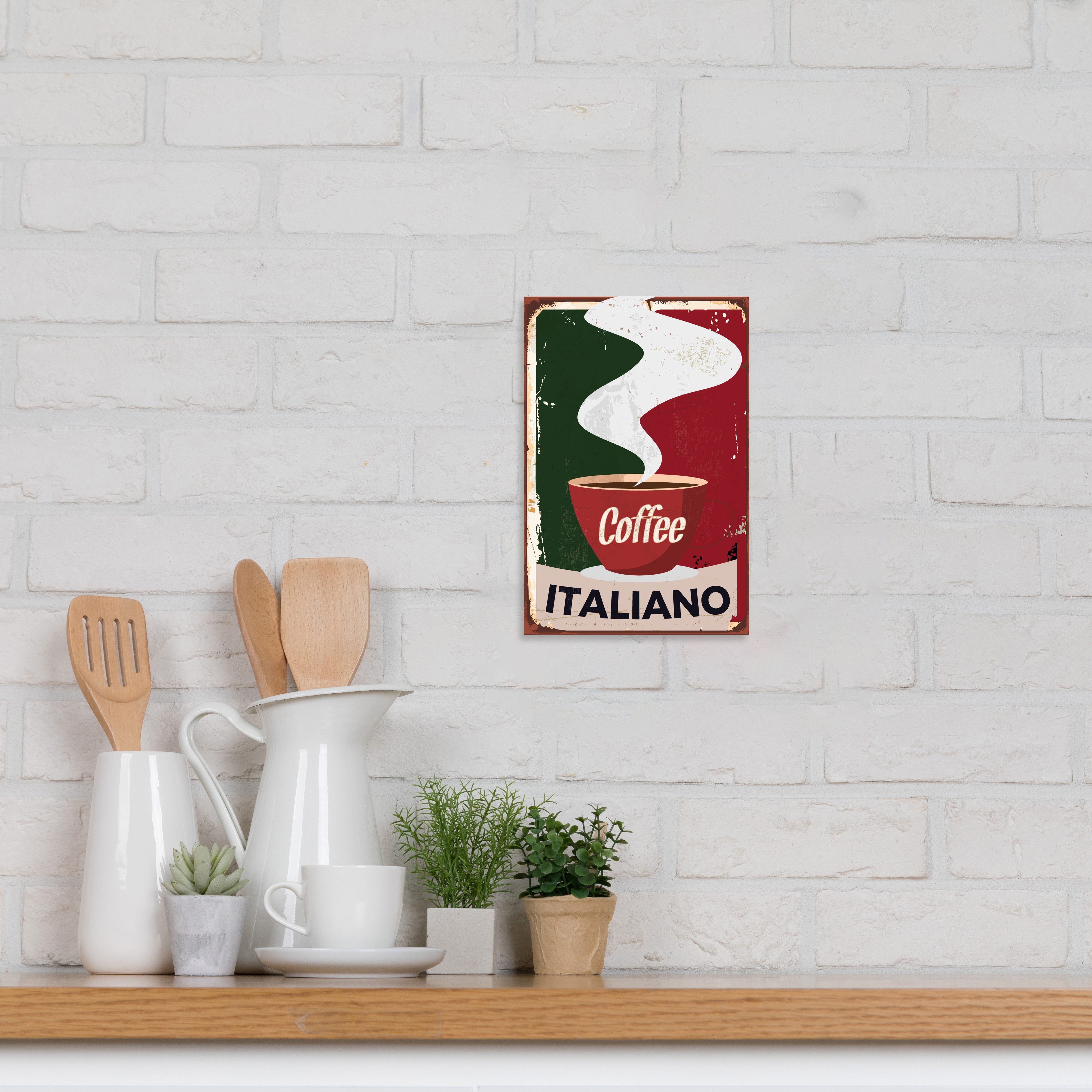 queence Alu-Dibond-Druck Coffee Italiano, Kaffee, Kaffee Bilder, Sprüche, C günstig online kaufen