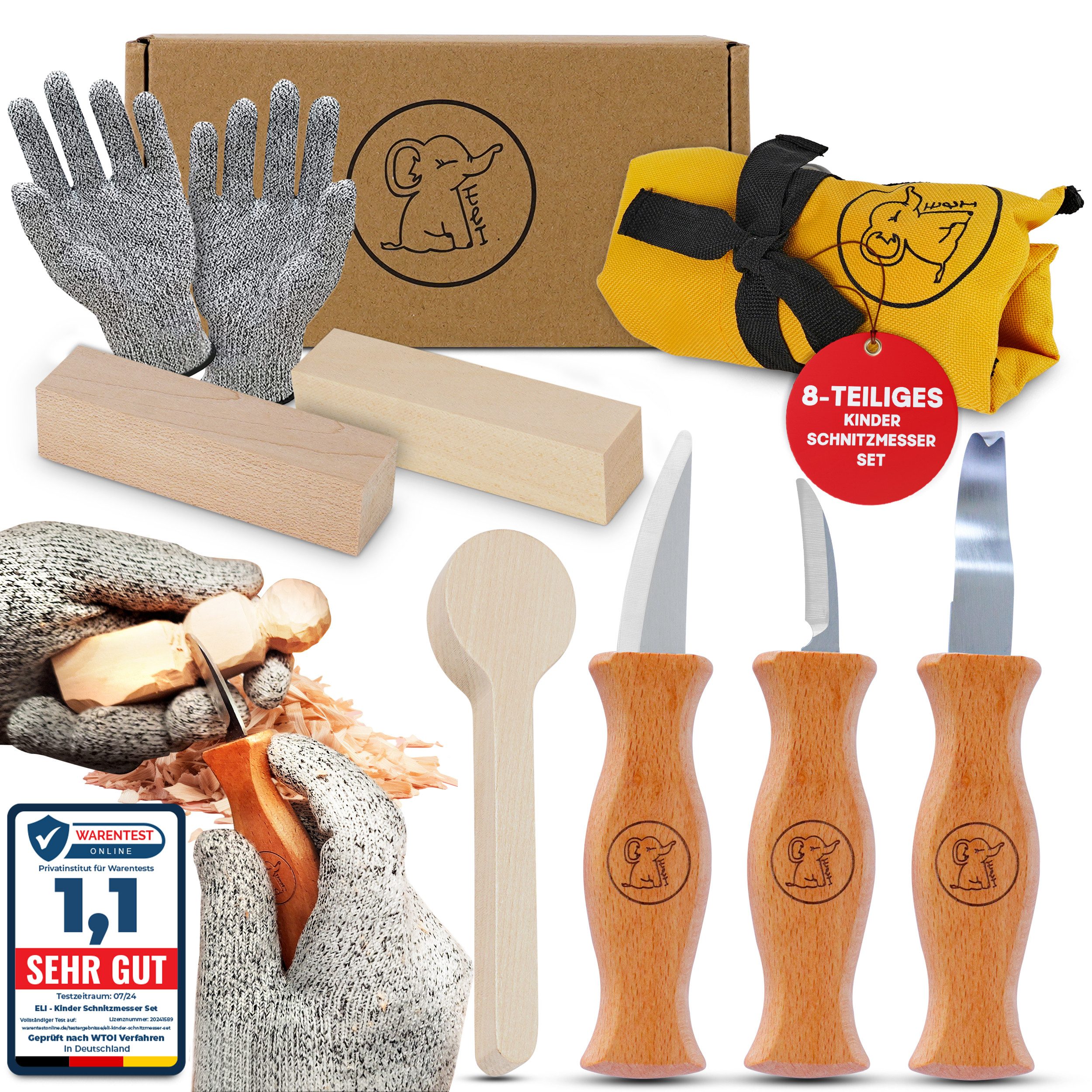 Eli Taschenmesser Schnitzmesser Kinder - Kindermesser - Schnitzset - Kinder günstig online kaufen