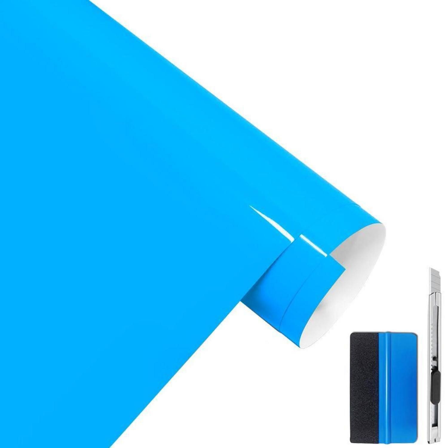 LuxusKollektion Aufkleber Vinylfolie Auto Dach Spoiler Säule Motorrad Blau 30cm x 150cm