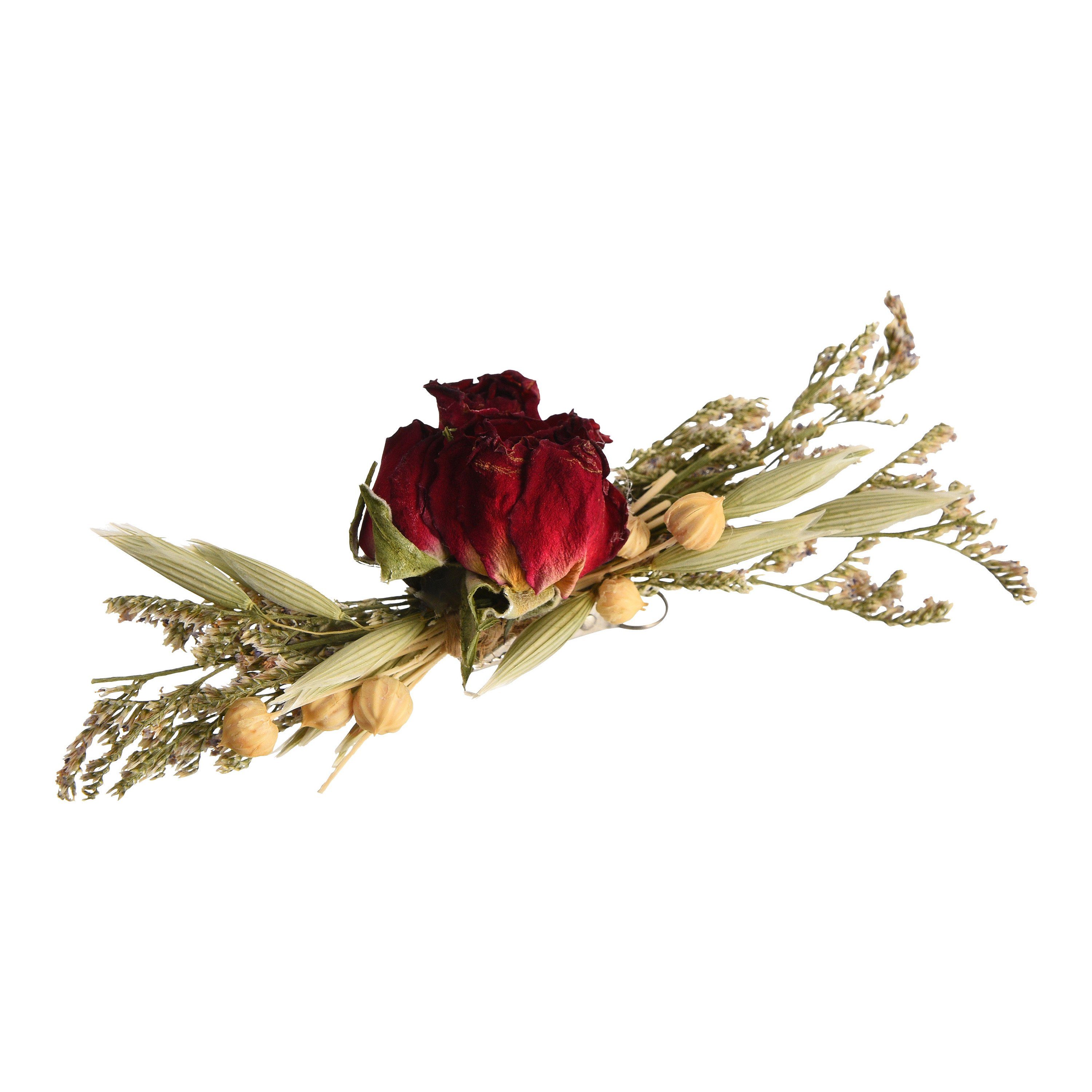 Trockenblume Mini-Trockenblumen-Bouquet auf Clip Angelika, Depot, aus Trockenblume, L 10 Zentimeter, B 3 Zentimeter