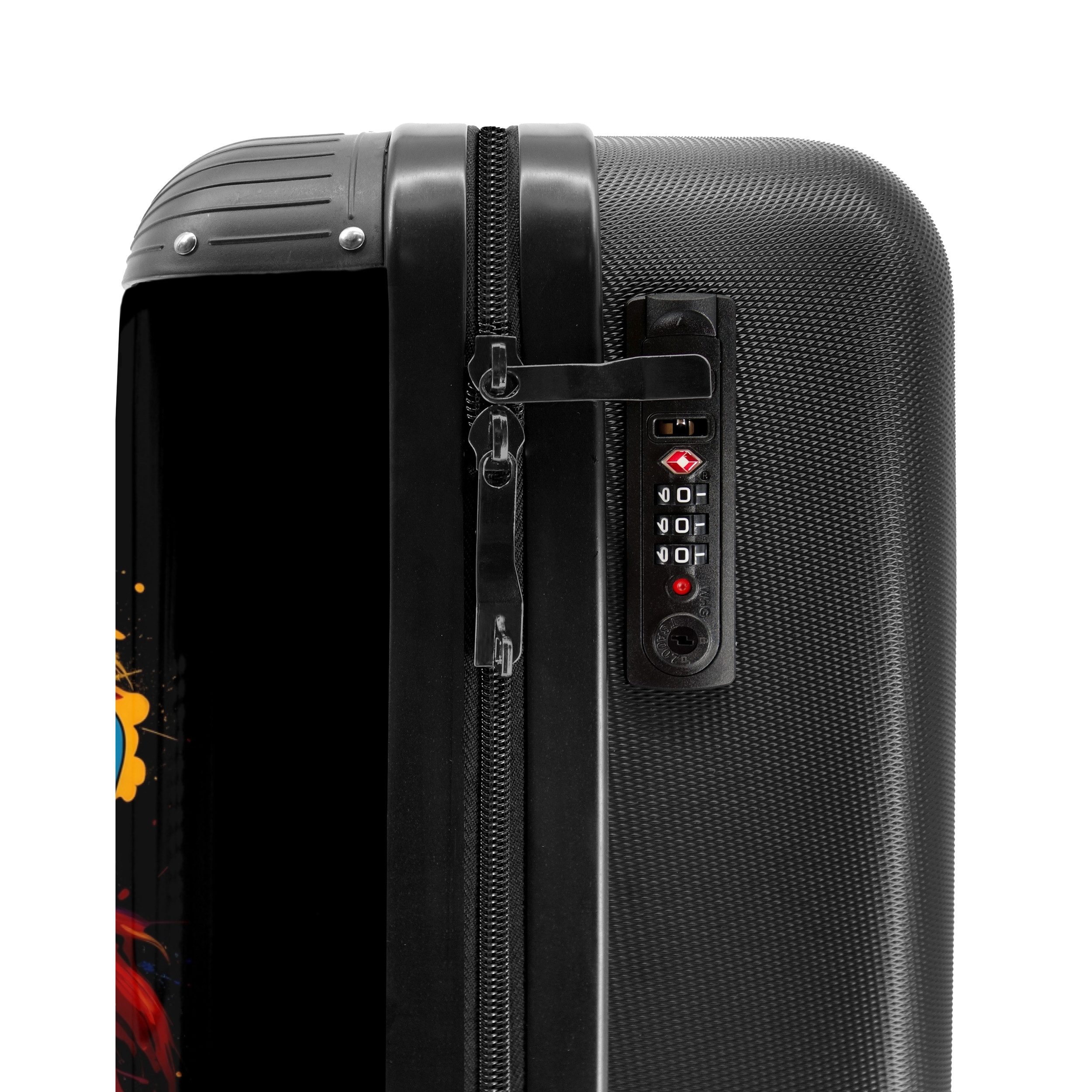 NoBoringSuitcases.com© Hartschalen-Trolley Bunter Löwe im Graffiti-Stil 55x35x20cm, Reisetasche mit Rollen, Koffer Handgepäck Flugzeug – Bild 5 von 5