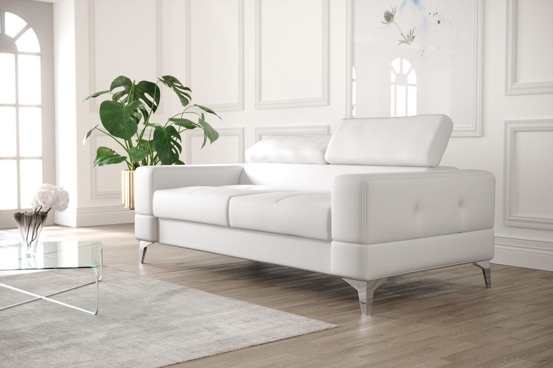 JVmoebel Sofa Schwarzer Zweisitzer Luxus Couch Moderne Wohnzimmer Sitzmöbel, Made in Europe Weiß