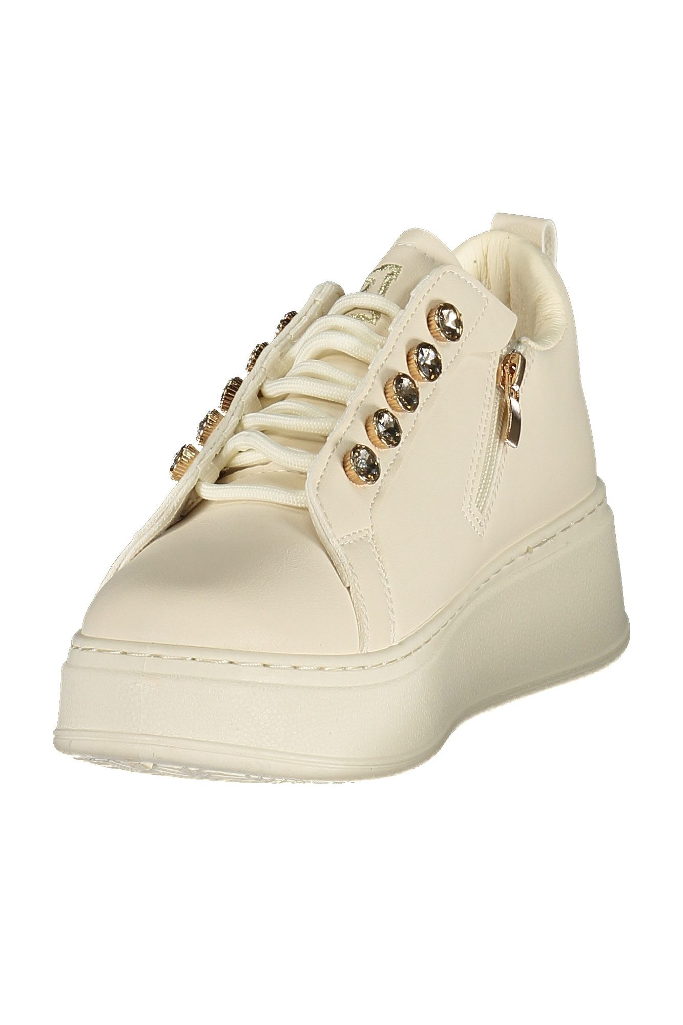 Laura Biagiotti Sneaker Eleganter Weißer Damensportschuh mit Strass und
