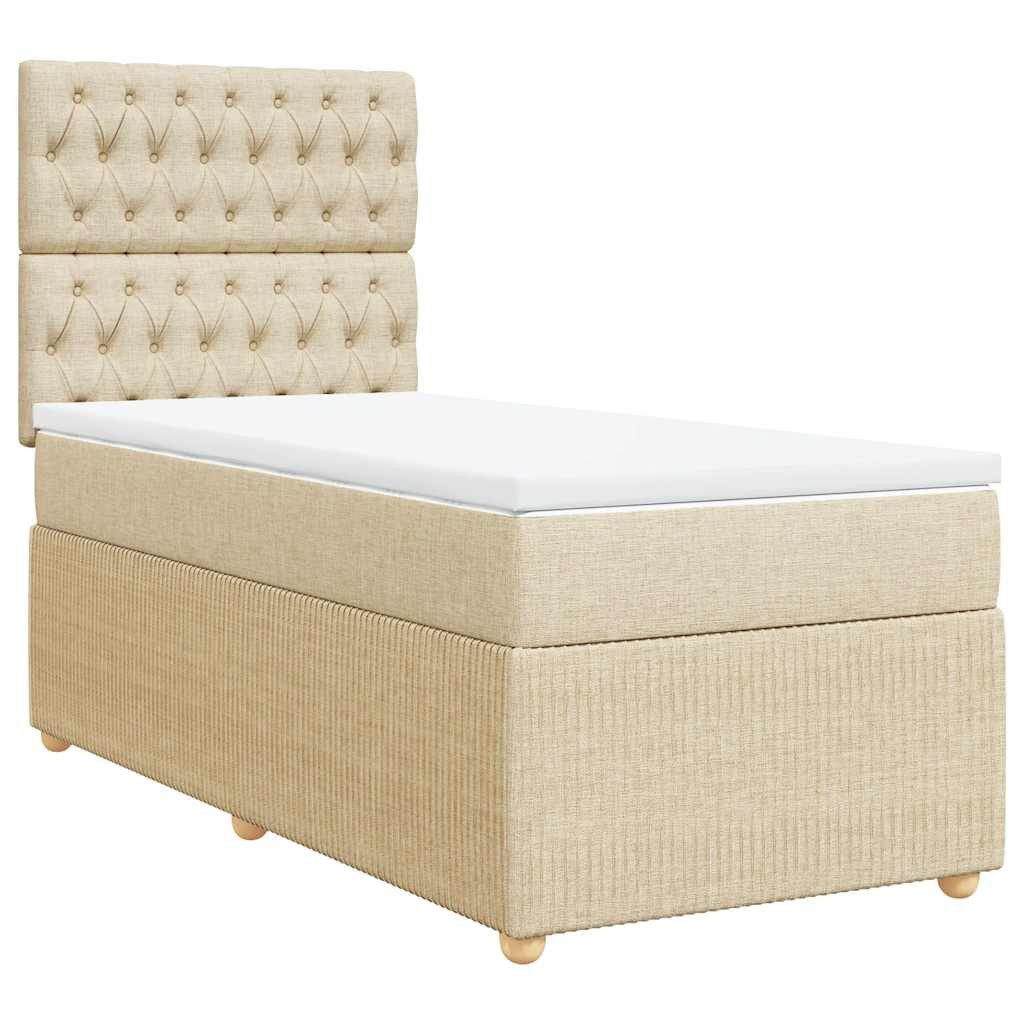 vidaXL Bett Boxspringbett mit Matratze Creme günstig online kaufen