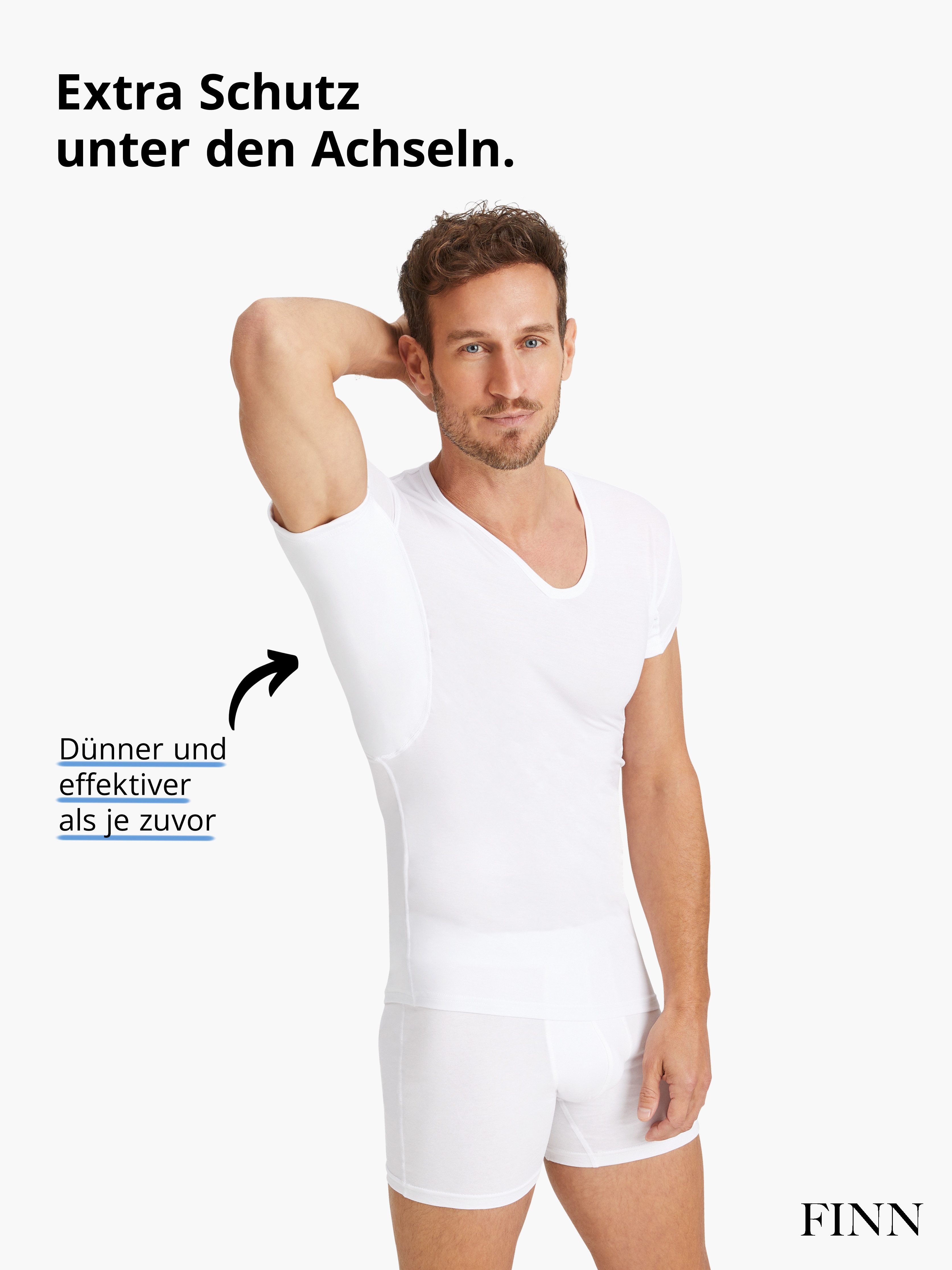 FINN Design Funktionsunterhemd Wasserabweisendes Anti-Schweiß Shirt Herren mit verkürztem Ärmel Schutz vor Schweißflecken und Schweißgeruch am gesamten Oberkörper