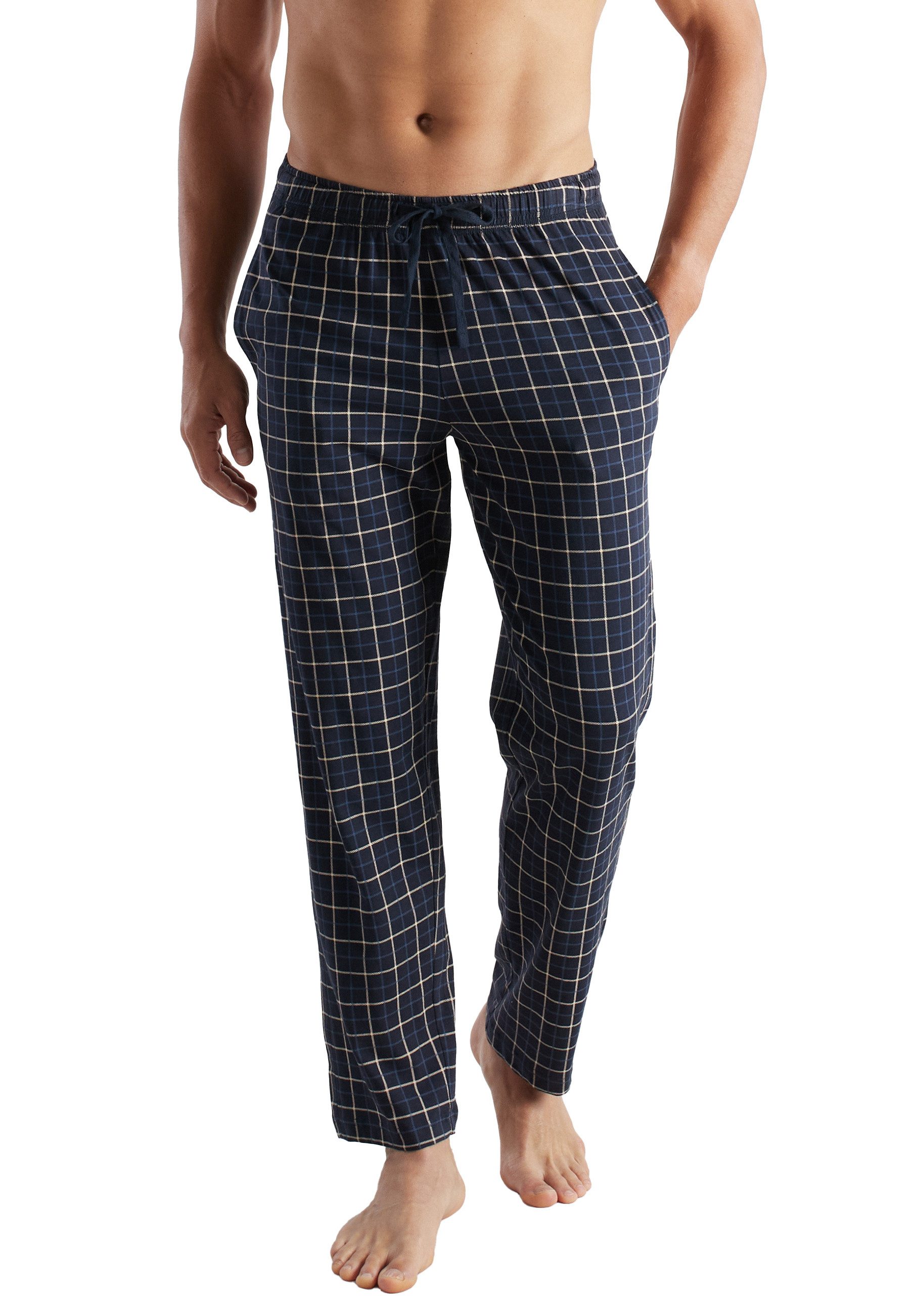 CECEBA Schlafhose CECEBA Herren Lange-Hose blau kariert (1-tlg) günstig online kaufen