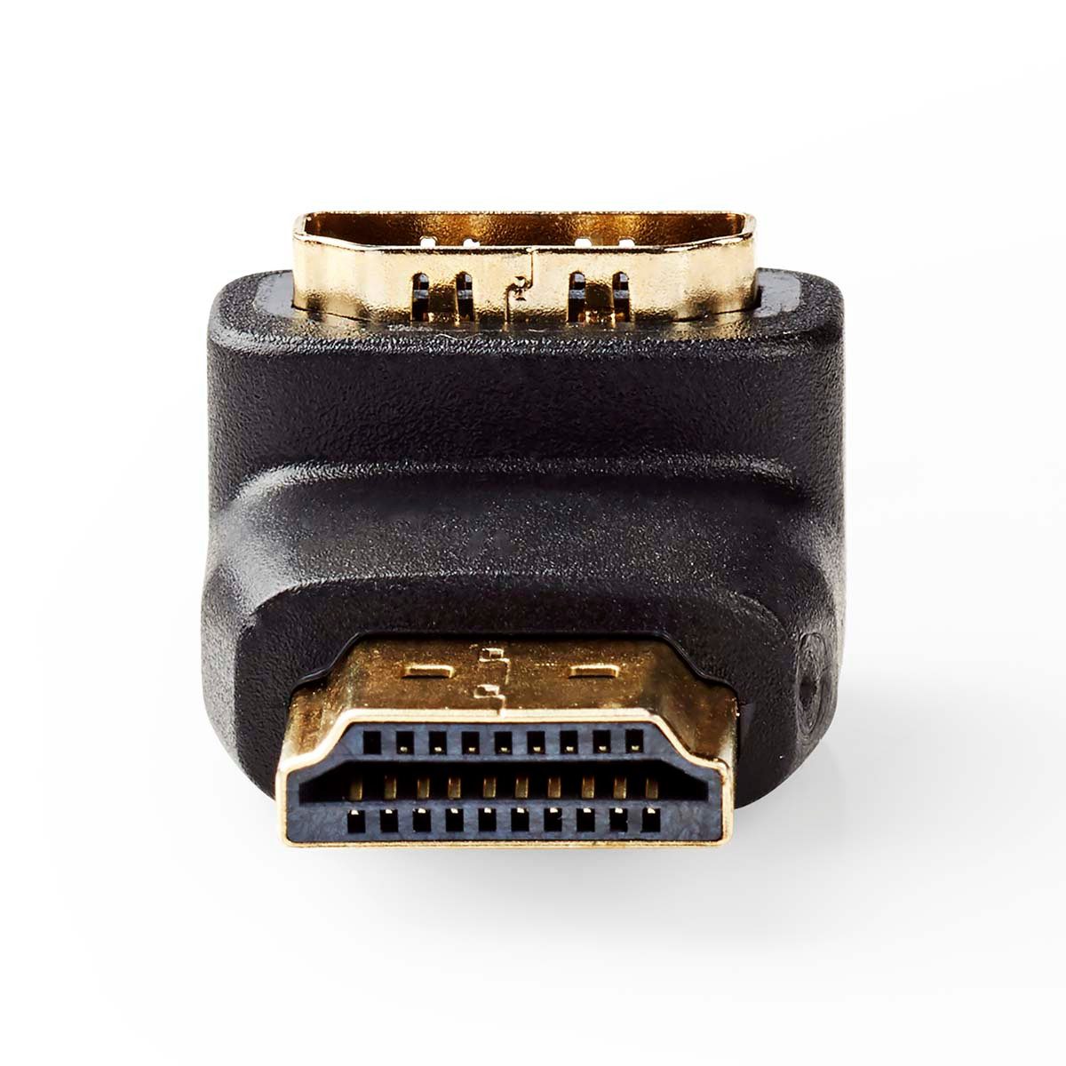 Nedis CVGB34901BK HDMI-Adapter HDMI -Adapter zu HDMI -Adapter, HDMI Adapter mit 90 Grad Winkel, vergoldeten Kontakten, ABS Material