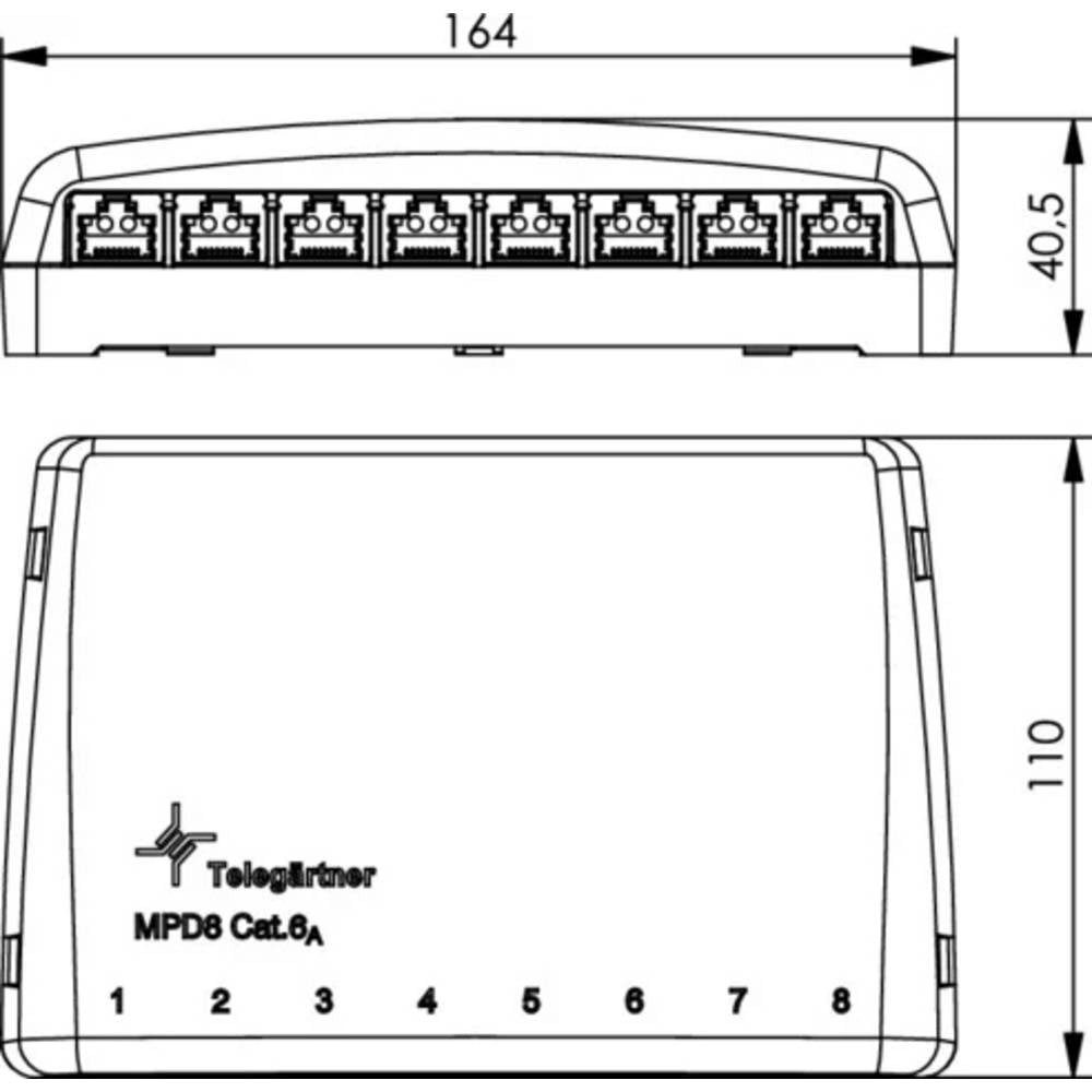 Telegärtner 100006984 Verteiler CAT 6a Weiß Netzwerk-Patch-Panel