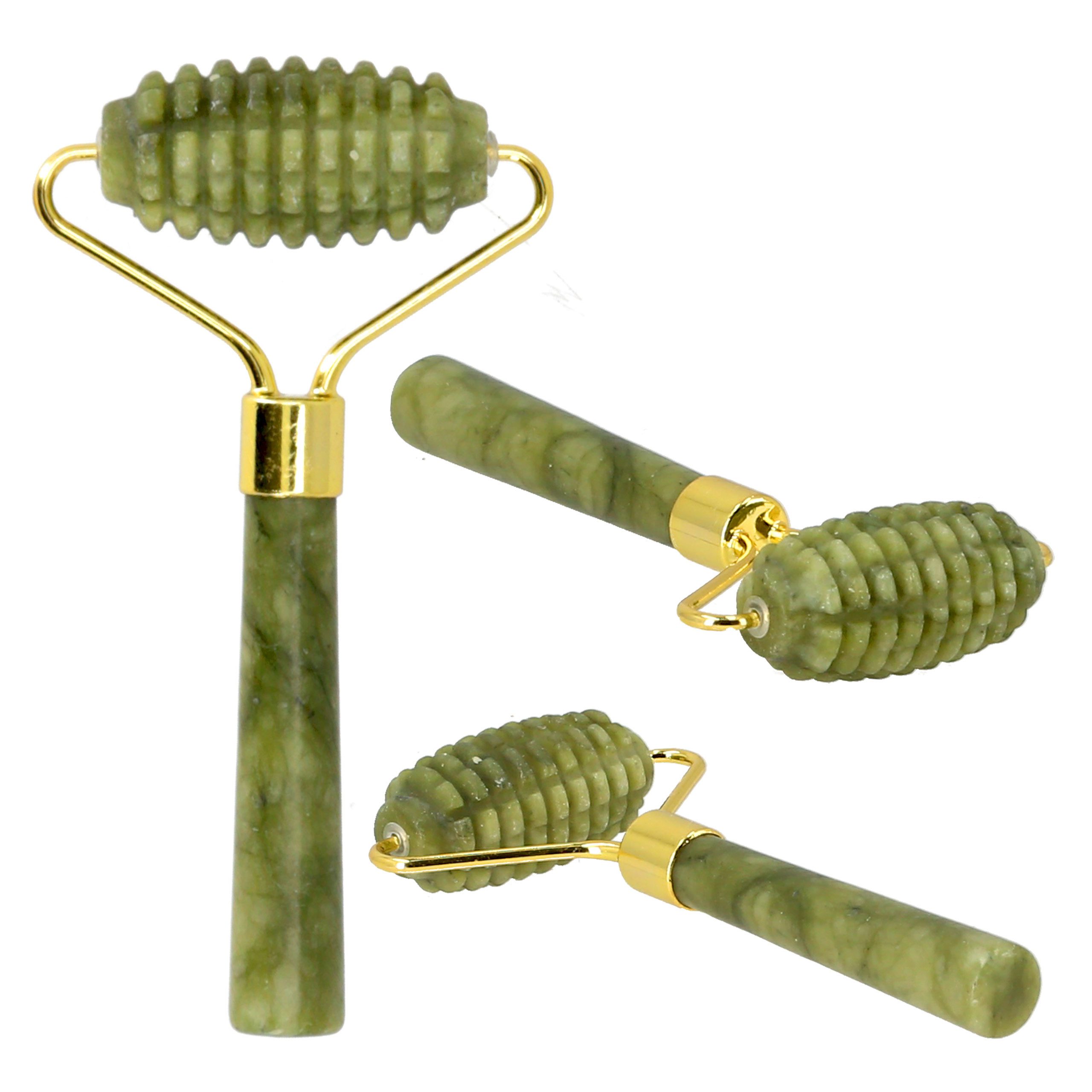 Lantelme Massagestein Jade Gesichtsmassage Anti-Aging Jadestein Gesicht Körper Hautpflege, 1-tlg., Auswahl Gua Sha Stein Stab Roller Kamm oder als Set