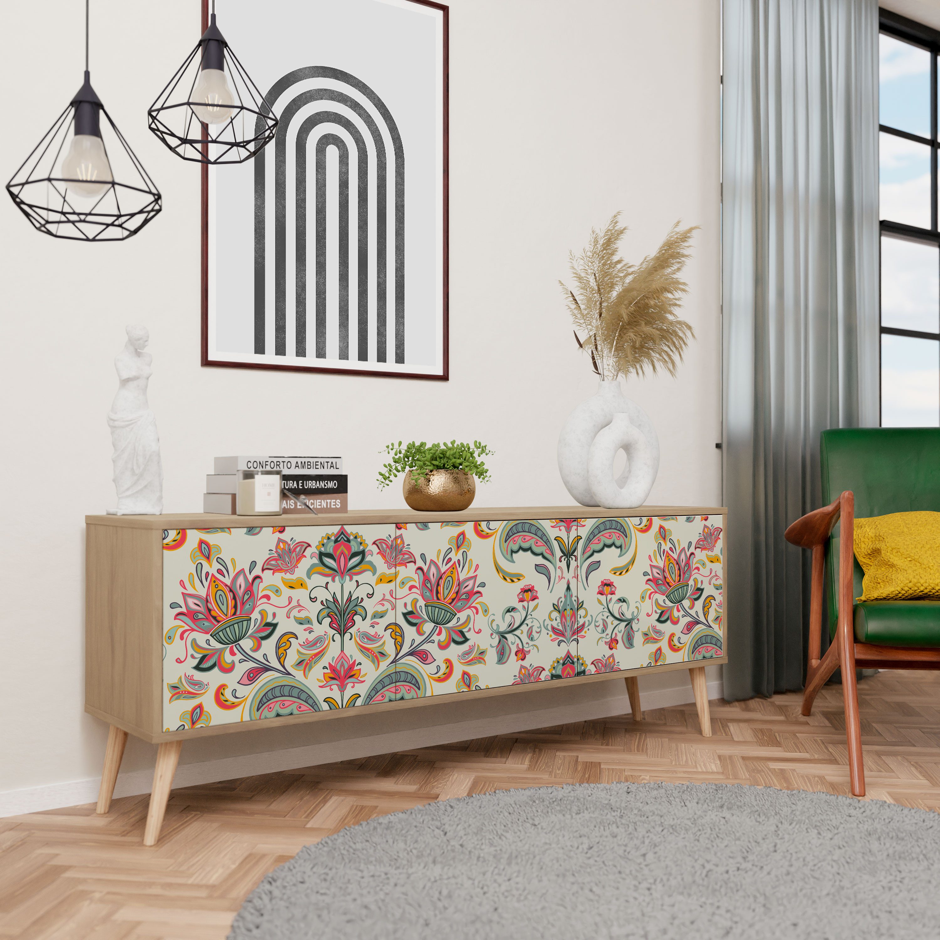 SPACEREBELS TV-Schrank mit Türen Fernsehtisch Sideboard Board mit Stauraum Tisch mit Beinen Lowboards 161 cm Fernsehschrank