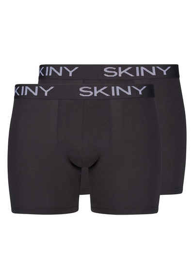 Skiny Retro Boxer 2er Pack Cotton (Spar-Set, 2-St) Long Short / Pant - Baumwolle - Ohne Eingriff - Pant mit längerem Bein