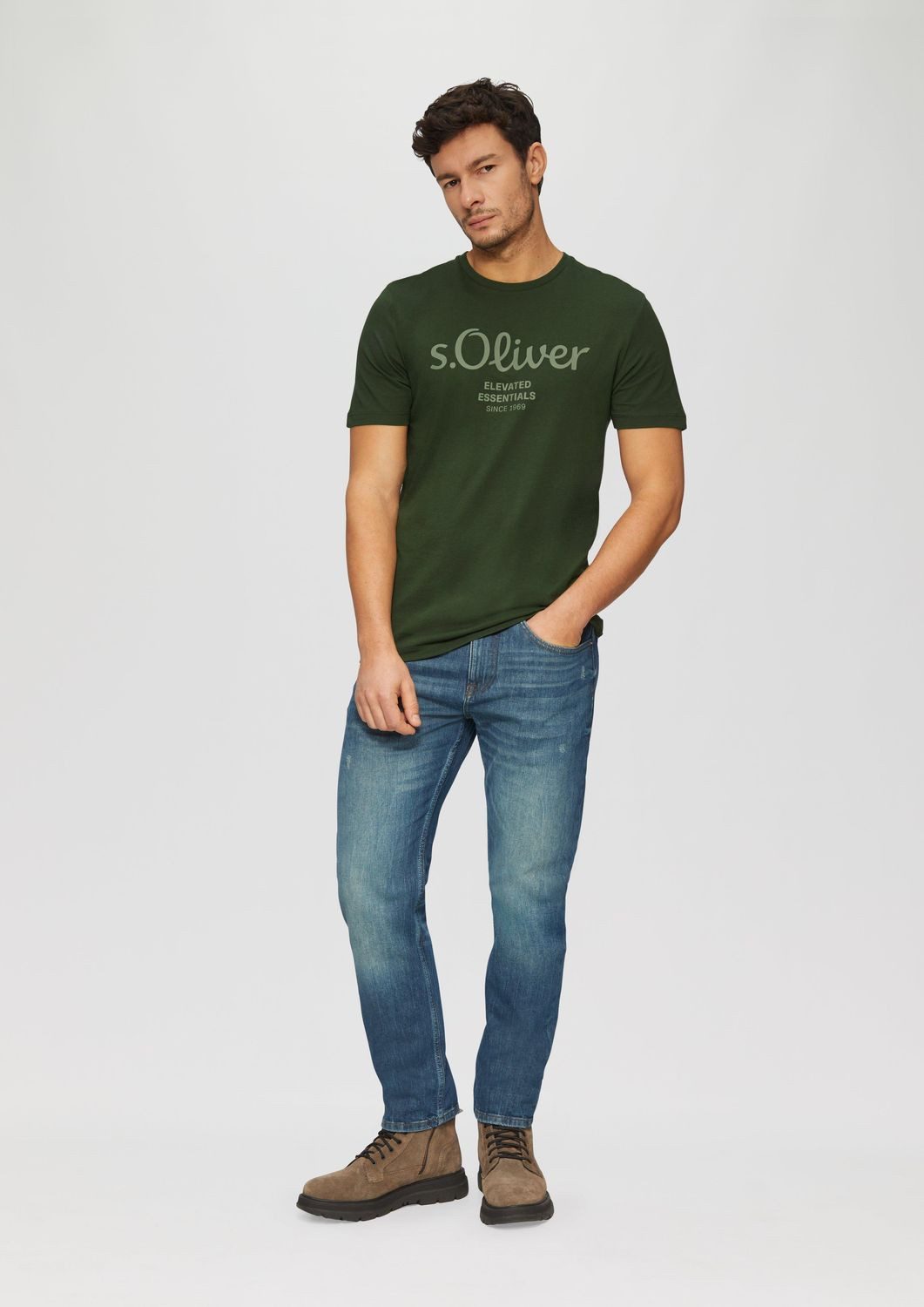 s.Oliver T-Shirt mit Logo-Print Rundhals, kurzarm