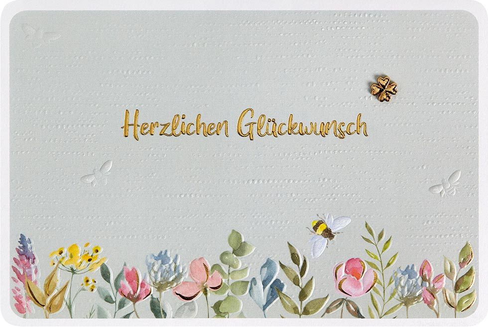Perleberg Grußkarten Allgemeine Wünsche Finest Collection Karte mit Briefumschlag plastikf