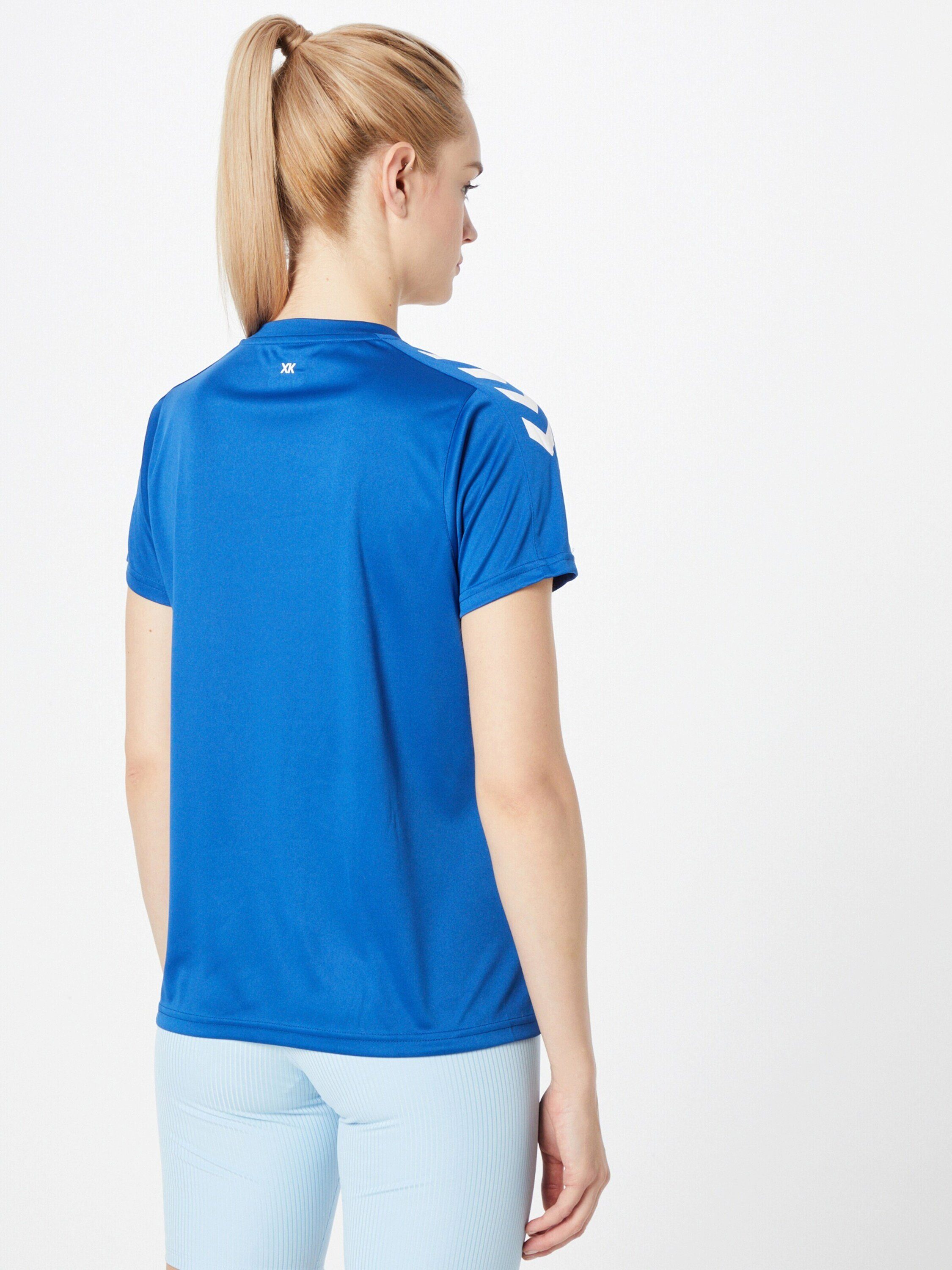 blau Seitenstreifen Detail, Details, Weiteres (1-tlg) T-Shirt Plain/ohne hummel