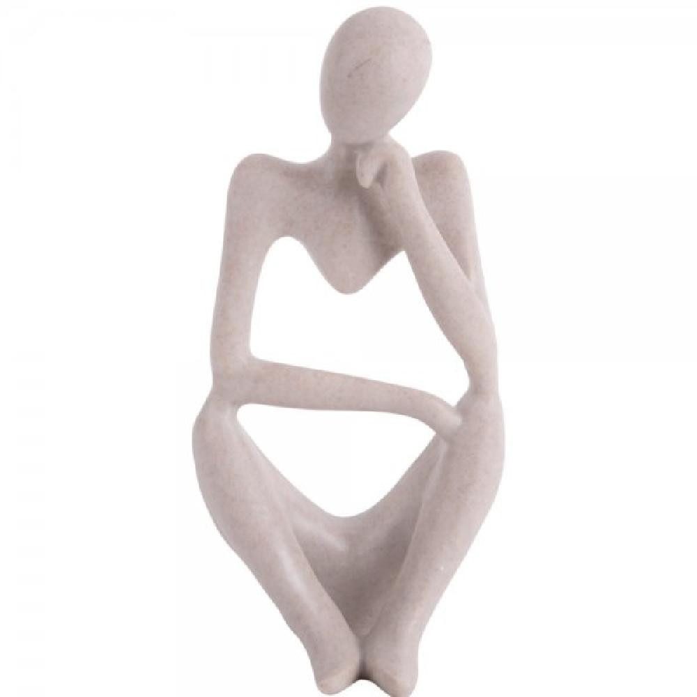 Present Time Skulptur Statue Wondering Polyresin Light Grey (24x10x11,5cm)