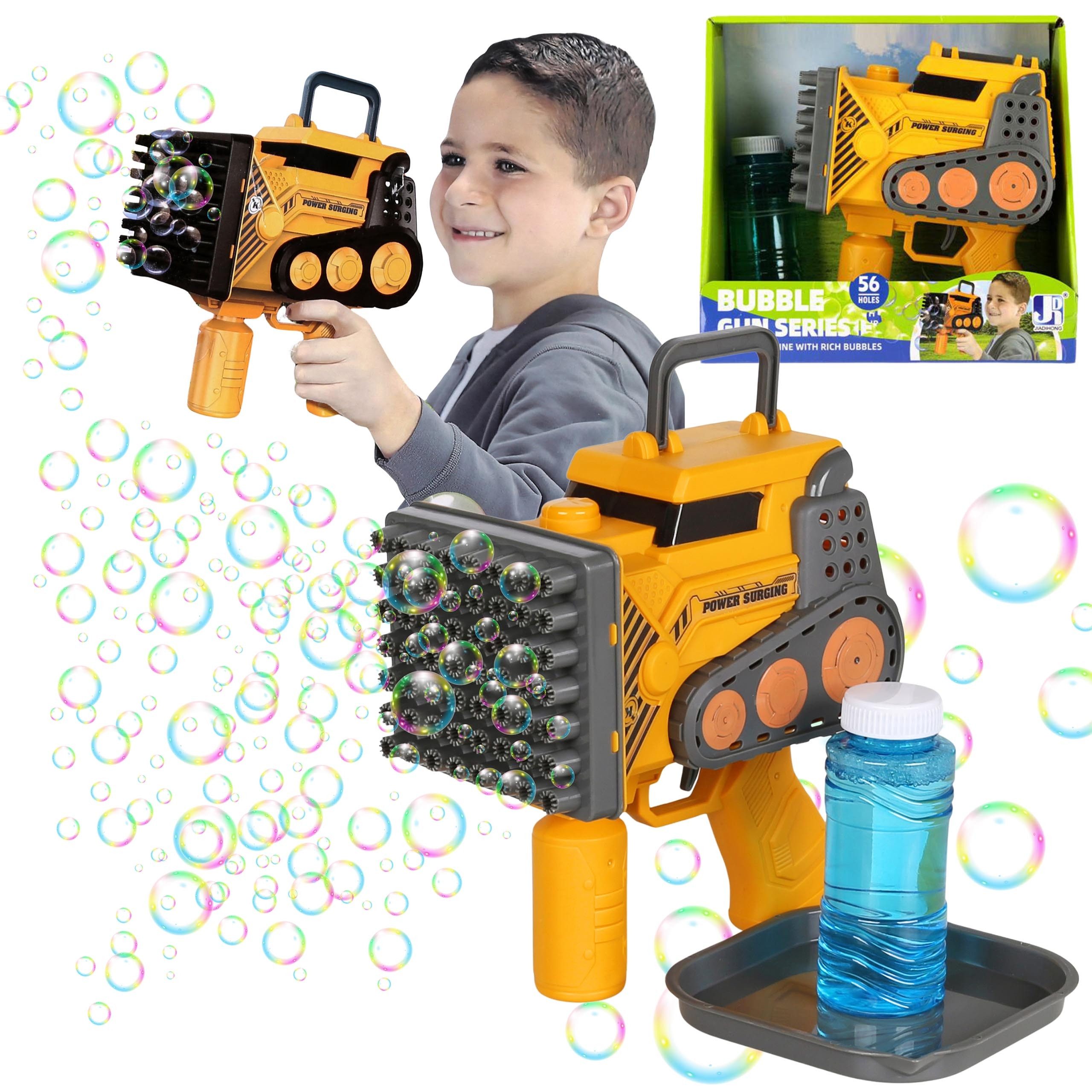 Sarcia.eu Seifenblasenmaschine Seifenblasenmaschine BAGGER Baumaschine 56 Düsen + GRATIS 100ml, 3+