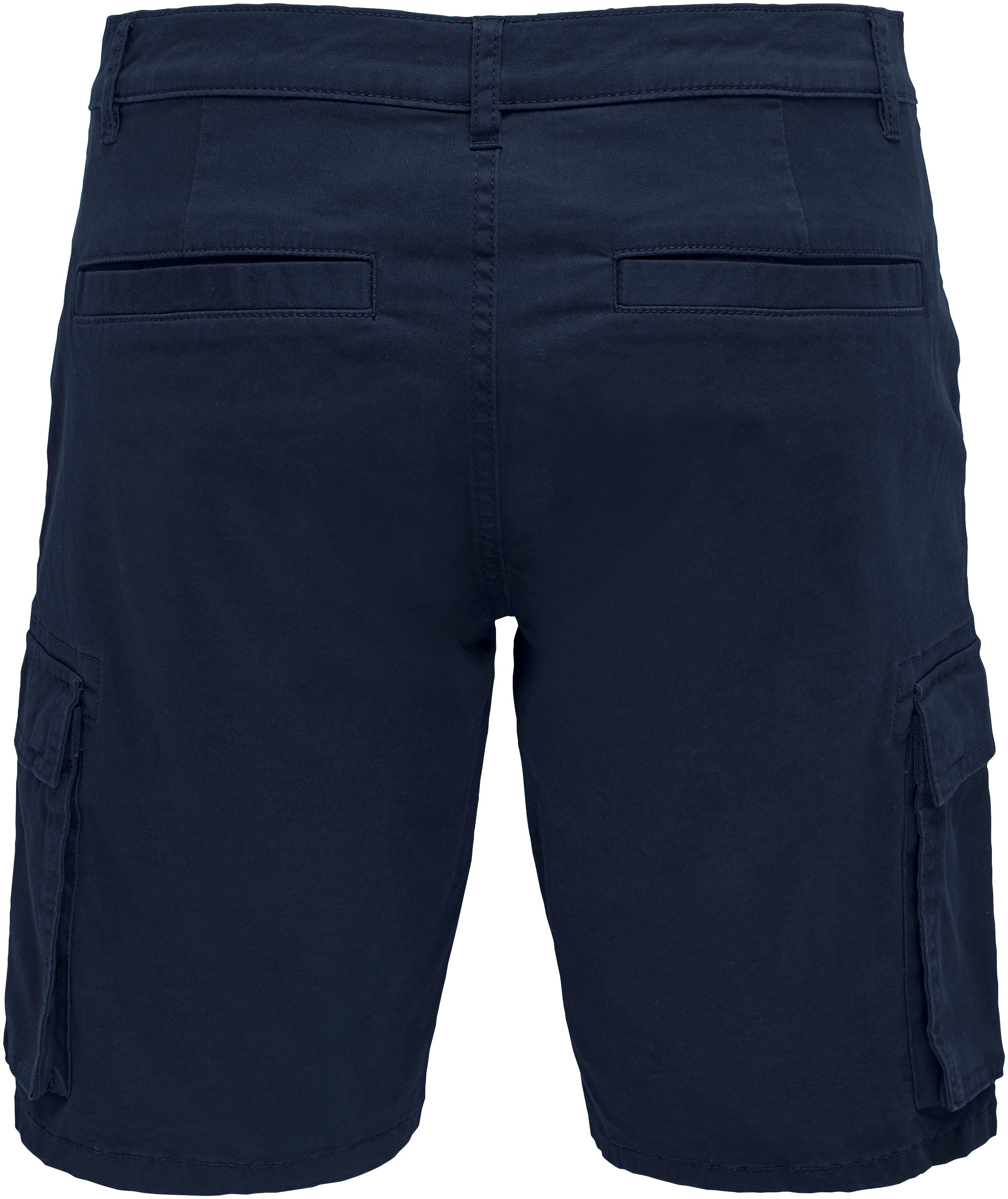 ONLY & SONS navy CARGO SHORTS CAM STAGE Cargoshorts