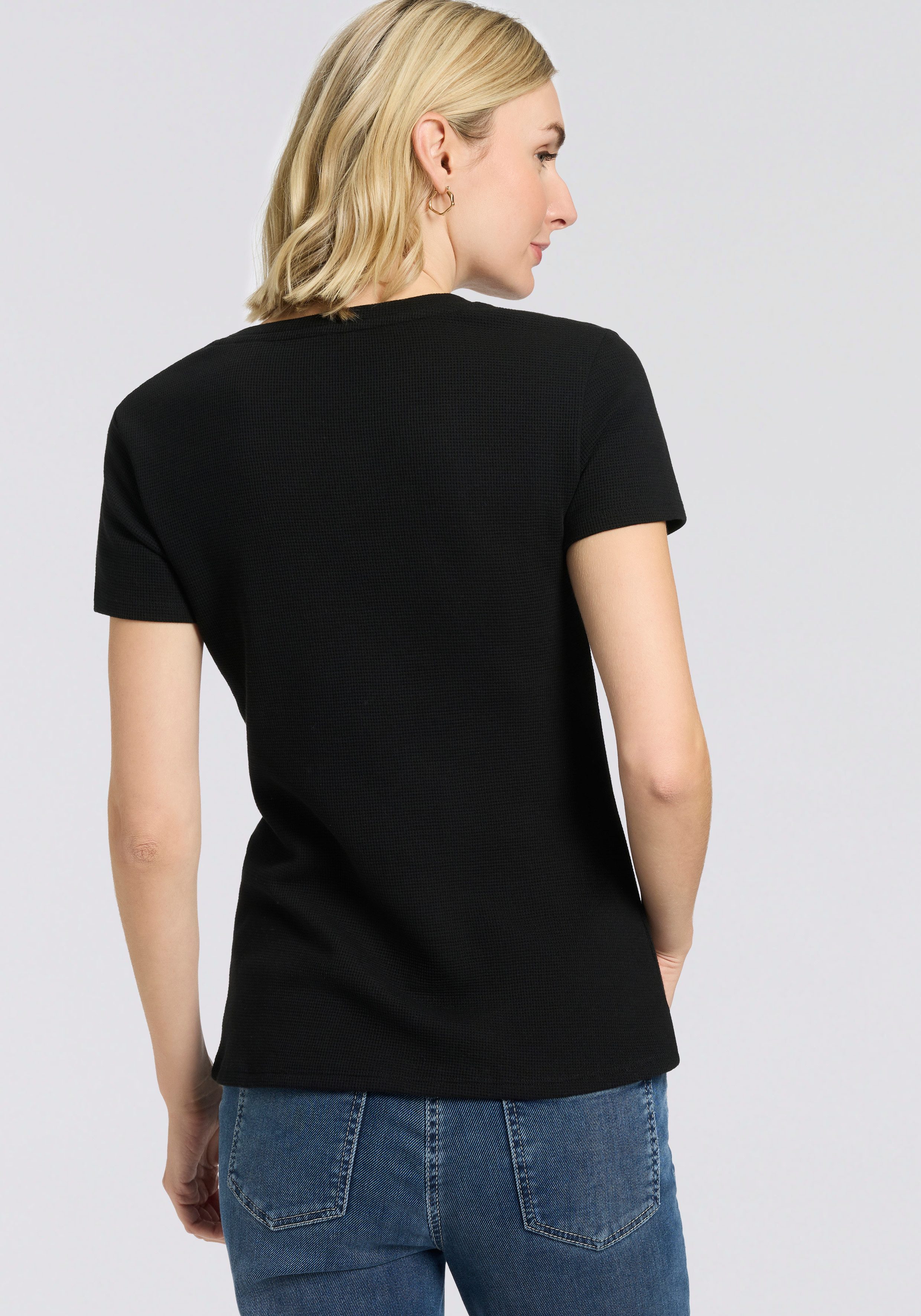 BOSS T-Shirt Rundhalsausschnitt, Waffelstruktur günstig online kaufen