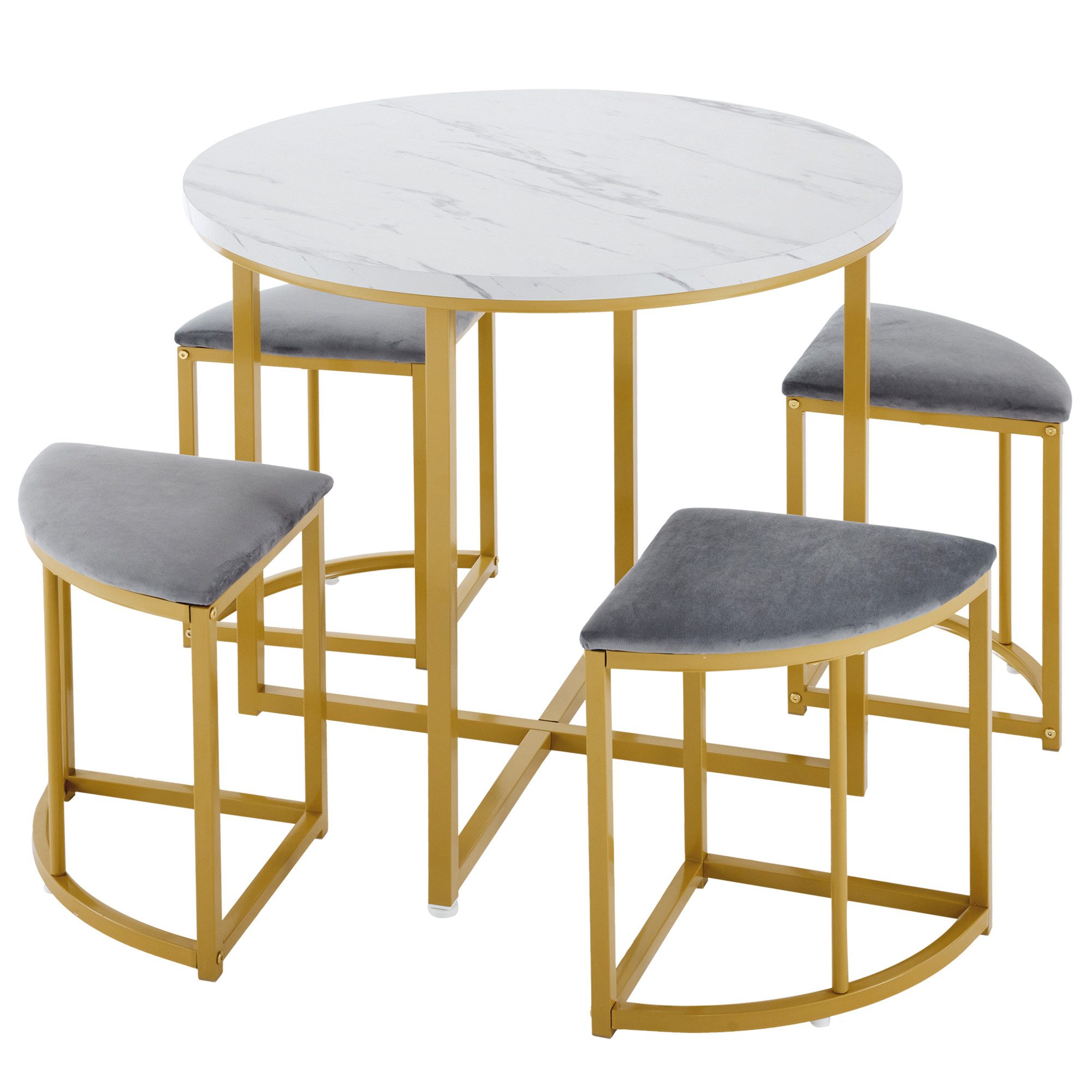 OKWISH Essgruppe Esszimmertisch-Set, (mit Esstisch, 4 günstig online kaufen