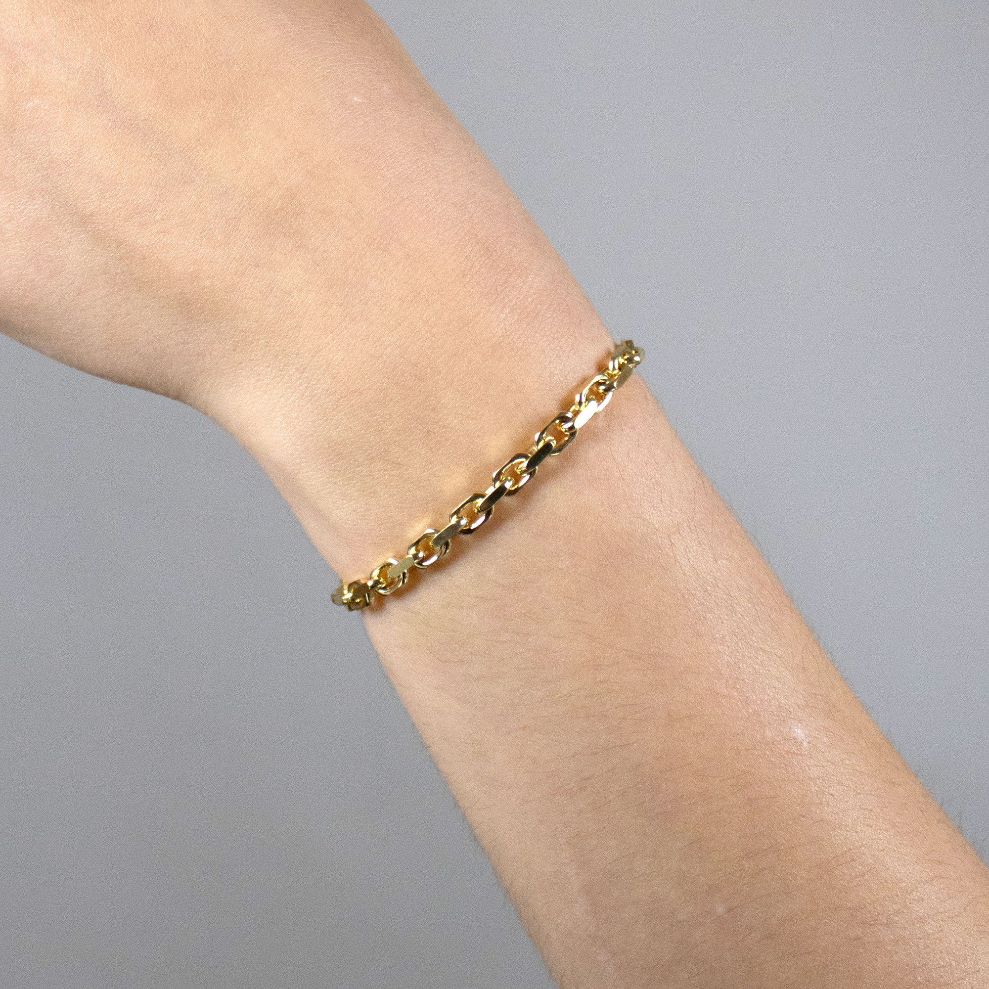 HOPLO Goldarmband Ankerkette diamantiert Länge 21cm - Breite 3,0mm - 333-8 günstig online kaufen