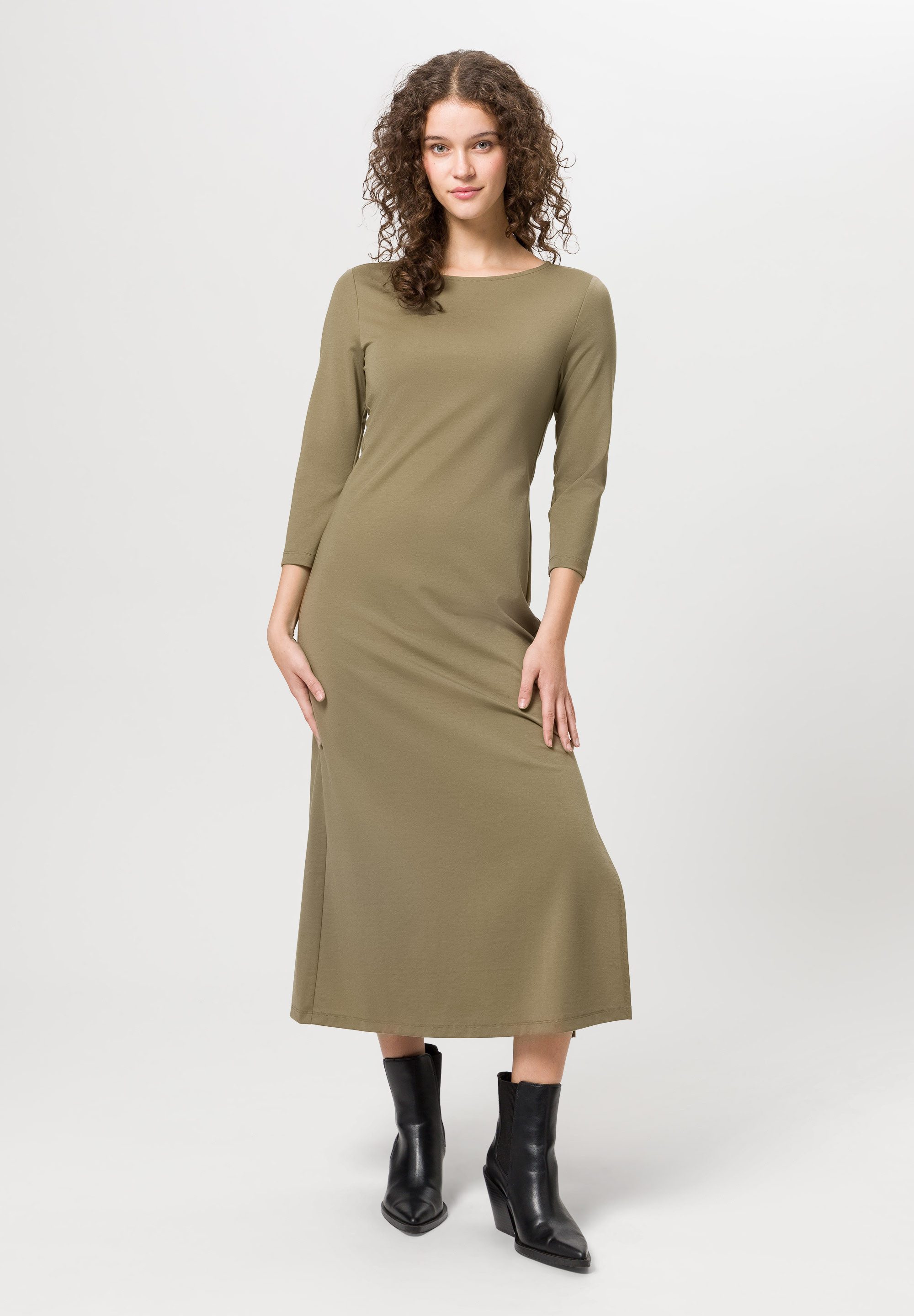 Les Lunes Jerseykleid DAKOTAA Dress Midi Wadenlanges Kleid mit seitlichem S günstig online kaufen