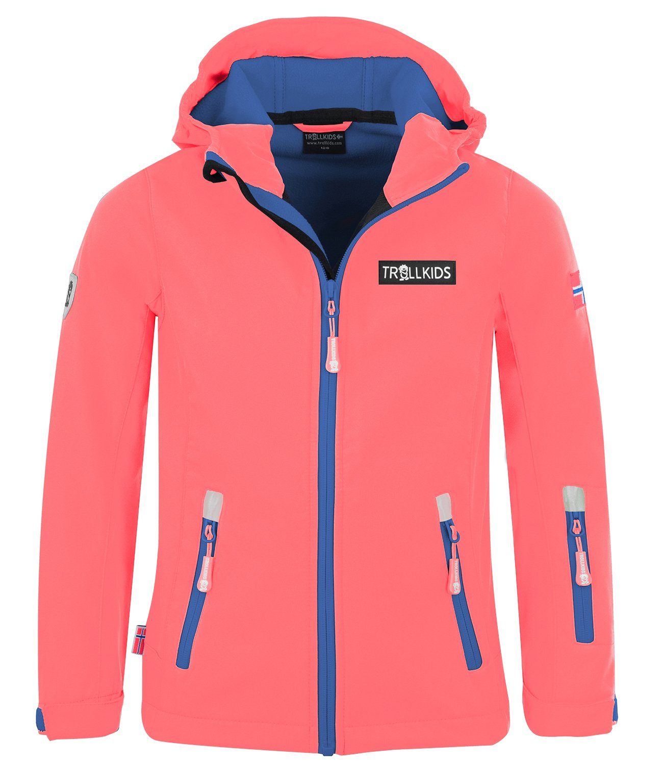 Oslofjord Wasserabweisend TROLLKIDS Softshelljacke Rosa/Mitternachtsblau