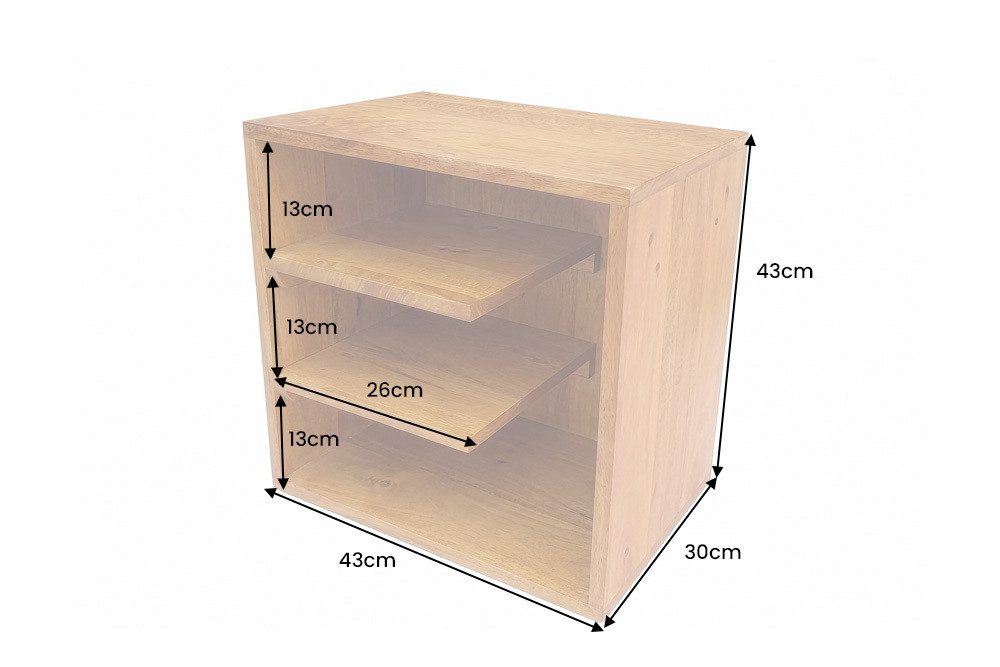 riess-ambiente Beistelltisch CUBUS 45cm braun - Mango-Massivholz, honey finish, Regal, stapelbar (Einzelartikel, 1-St), Natürlicher Nachttisch - ideal für Wohn- und Schlafzimmer oder Loft