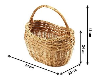 Kobolo Einkaufskorb Korb oval aus gekochter Weide, 31,7 l