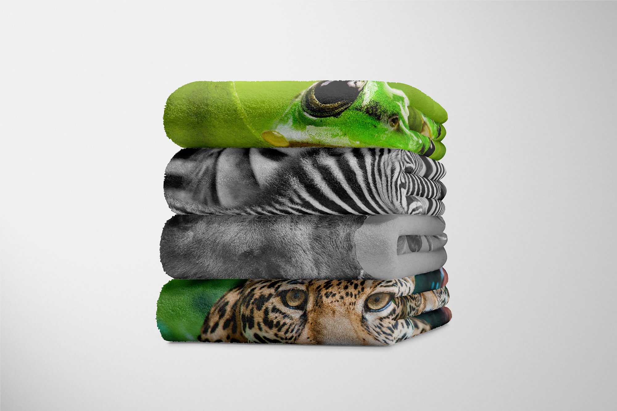 Sinus Art Strandhandtuch Baumwolle-Polyester-Mix Handtücher Handtuch Kuscheldecke Rentier Handtuch mit Tiermotiv (1-St), We, Saunatuch Schwarz