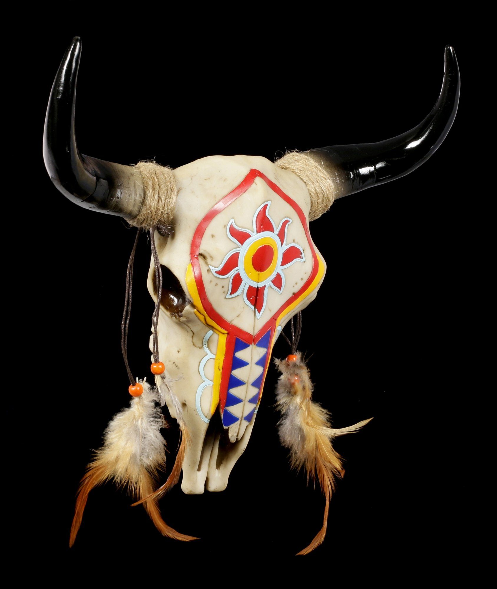 Figuren Shop GmbH Wanddekoobjekt Wandrelief Stier Schädel - Western Look - Büffel Trophäe Bulle Rind