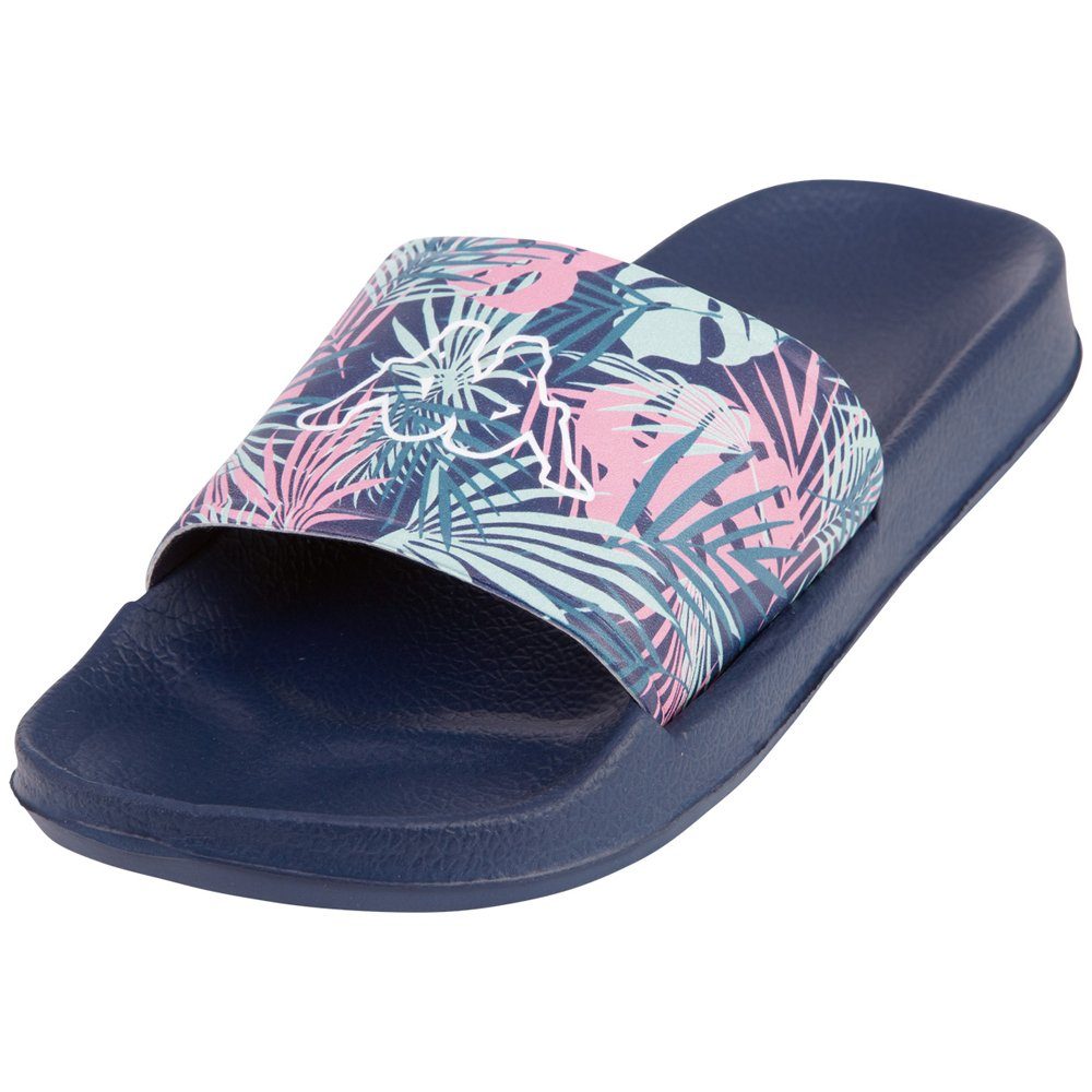 navy-mint Kappa sommerlichem Badepantolette Print - mit Palmen