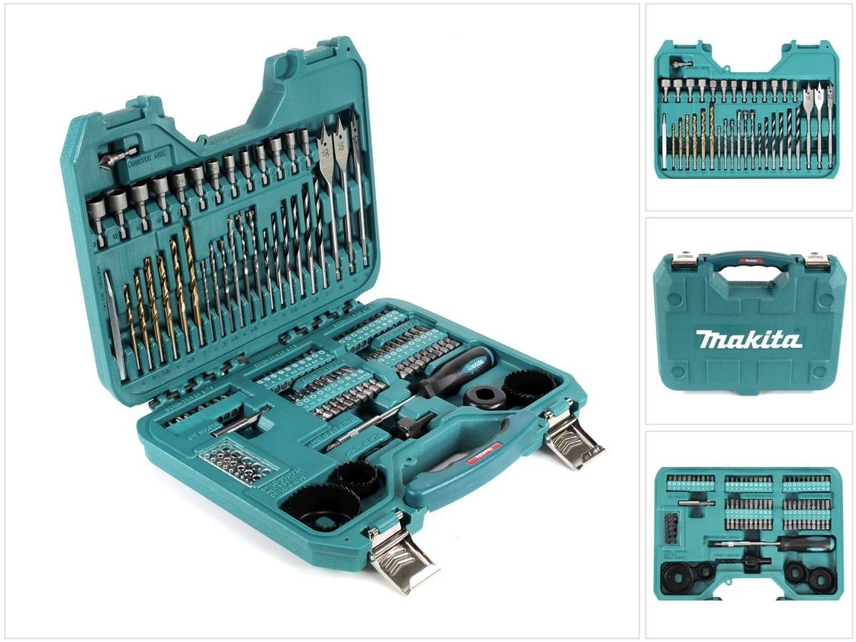 Makita Bohrer- und Bit-Set P-90249 100 tlg. Bit, Bohrer & Steckschlüssel Set im Koffer