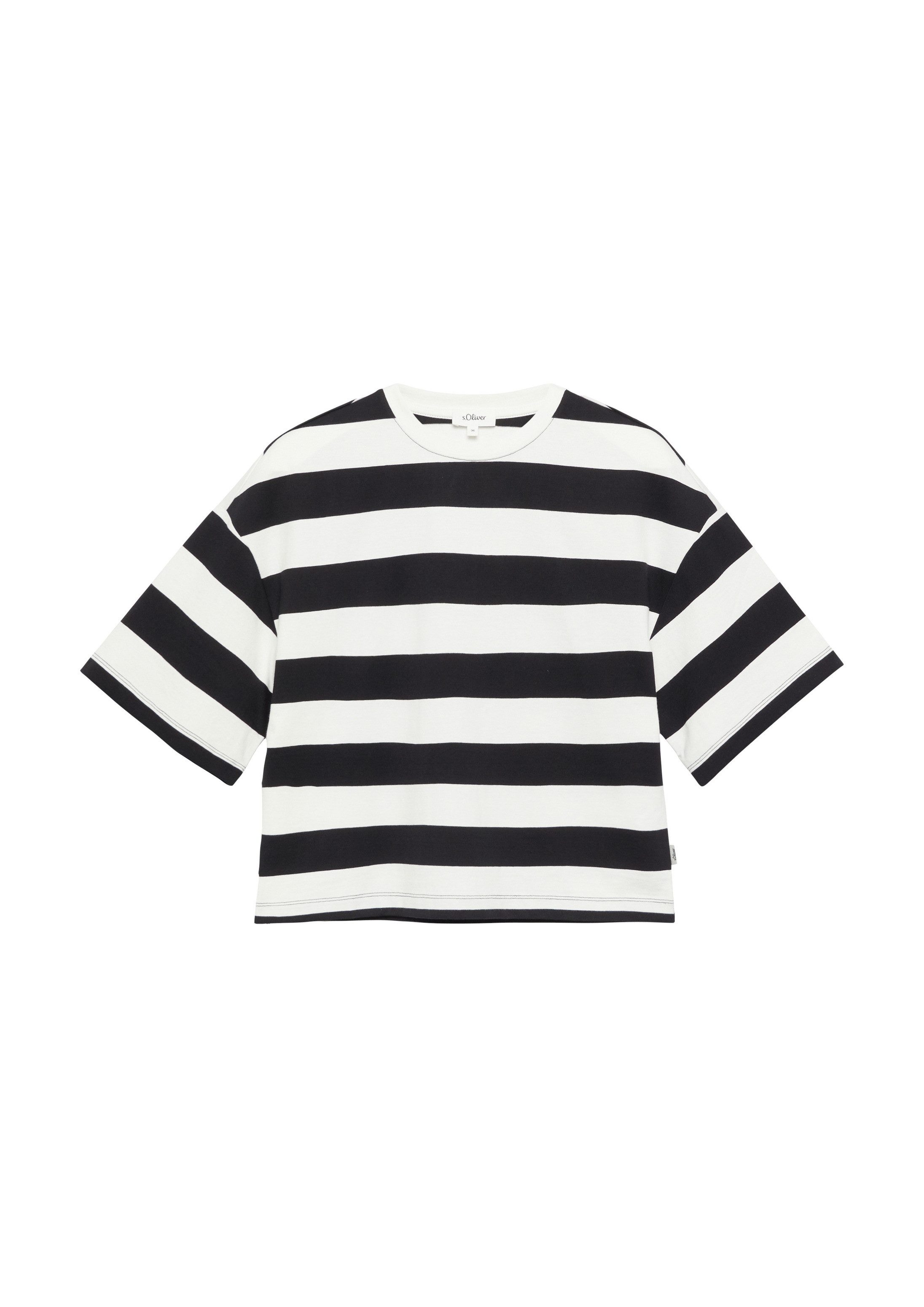s.Oliver Kurzarmshirt T-Shirt T-Shirt im Boxy Fit mit Blockstreifen