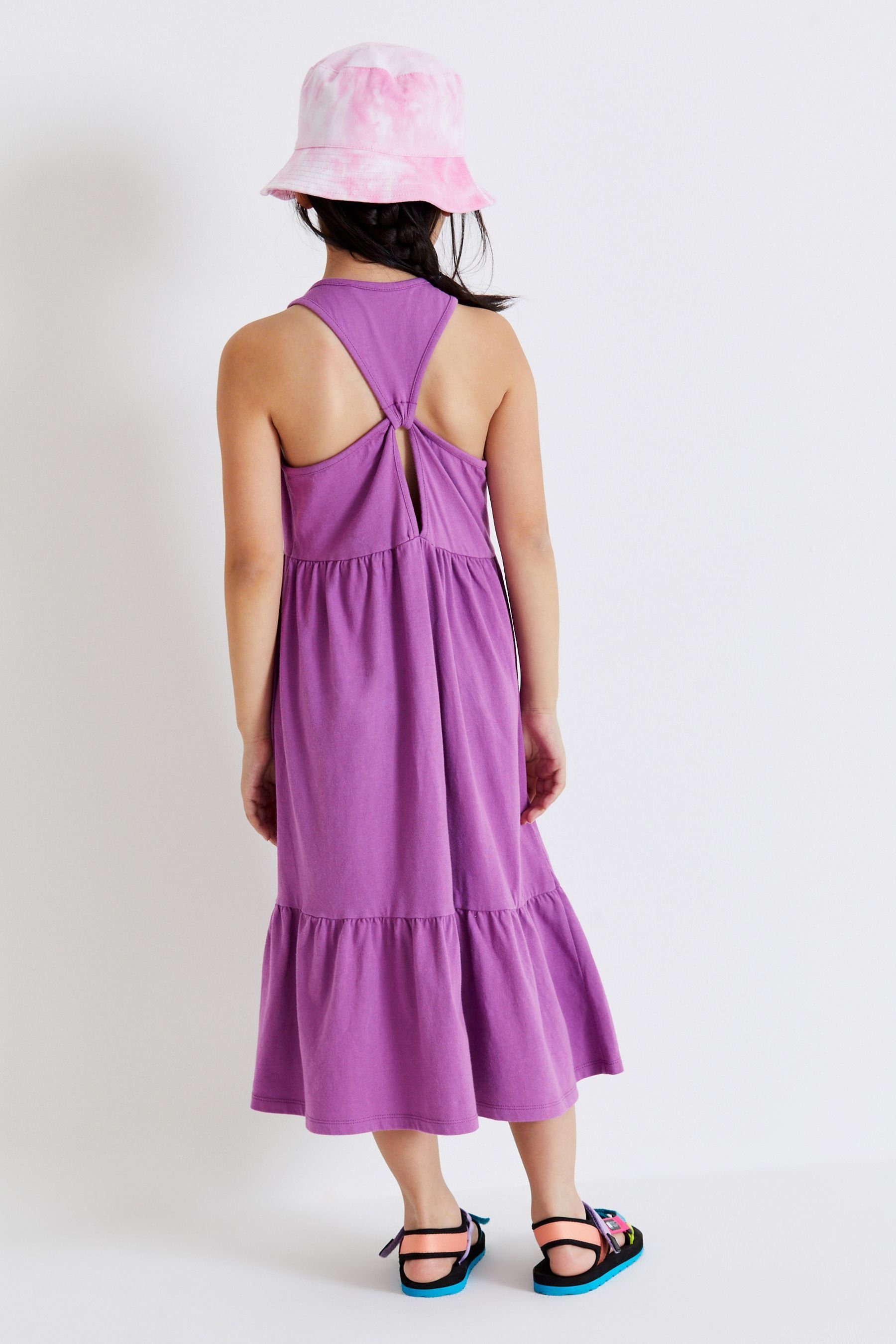 Weiches Jersey aus Purple Next mit Rückendetail Jerseykleid (1-tlg) Midikleid