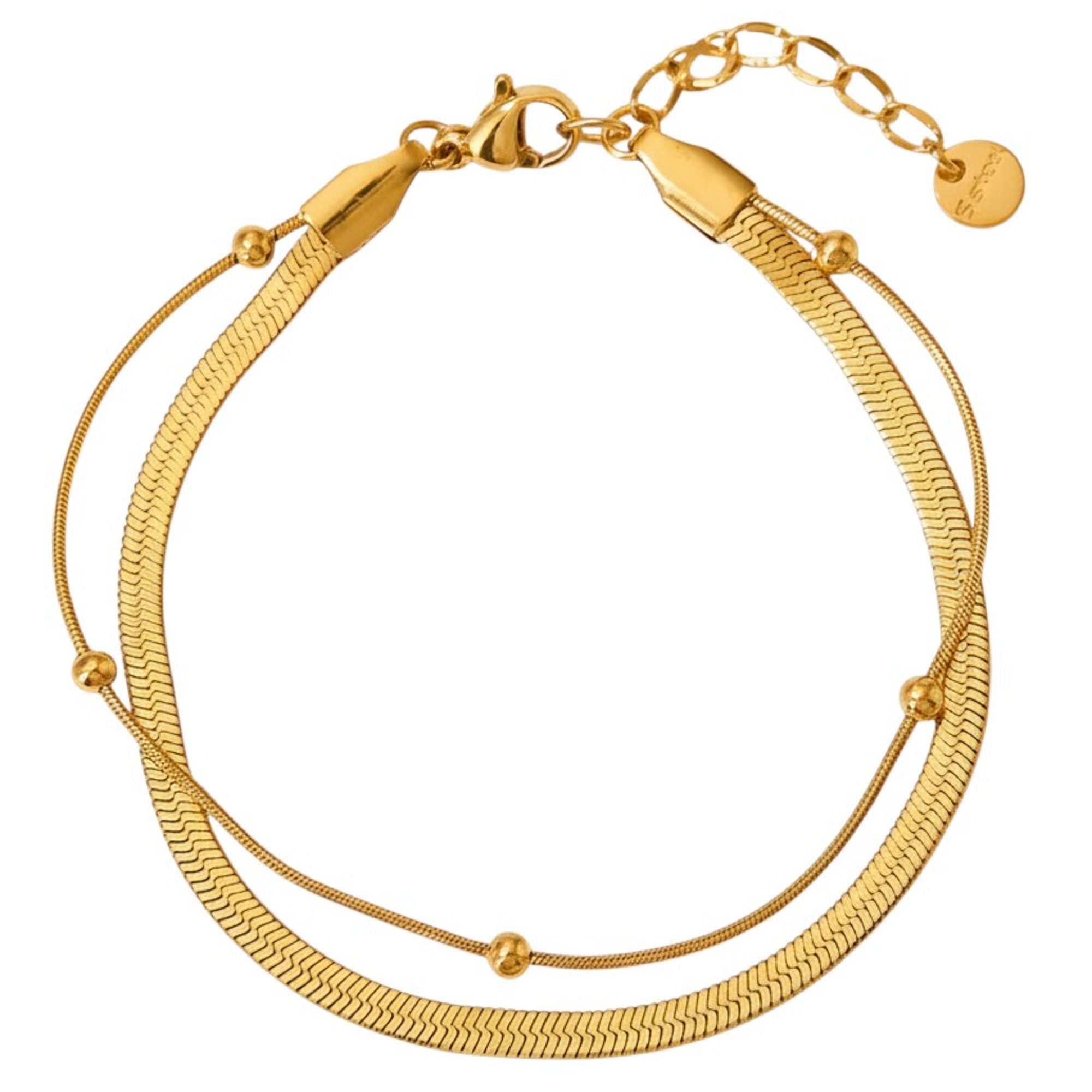 KARMA Fußkette Damen Edelstahl vergoldet Fußkettchen wasserfest antiallergisch (Sommerschmuck, Acceossire Damenfußkette), Gold Strandschmuck Fußschmuck